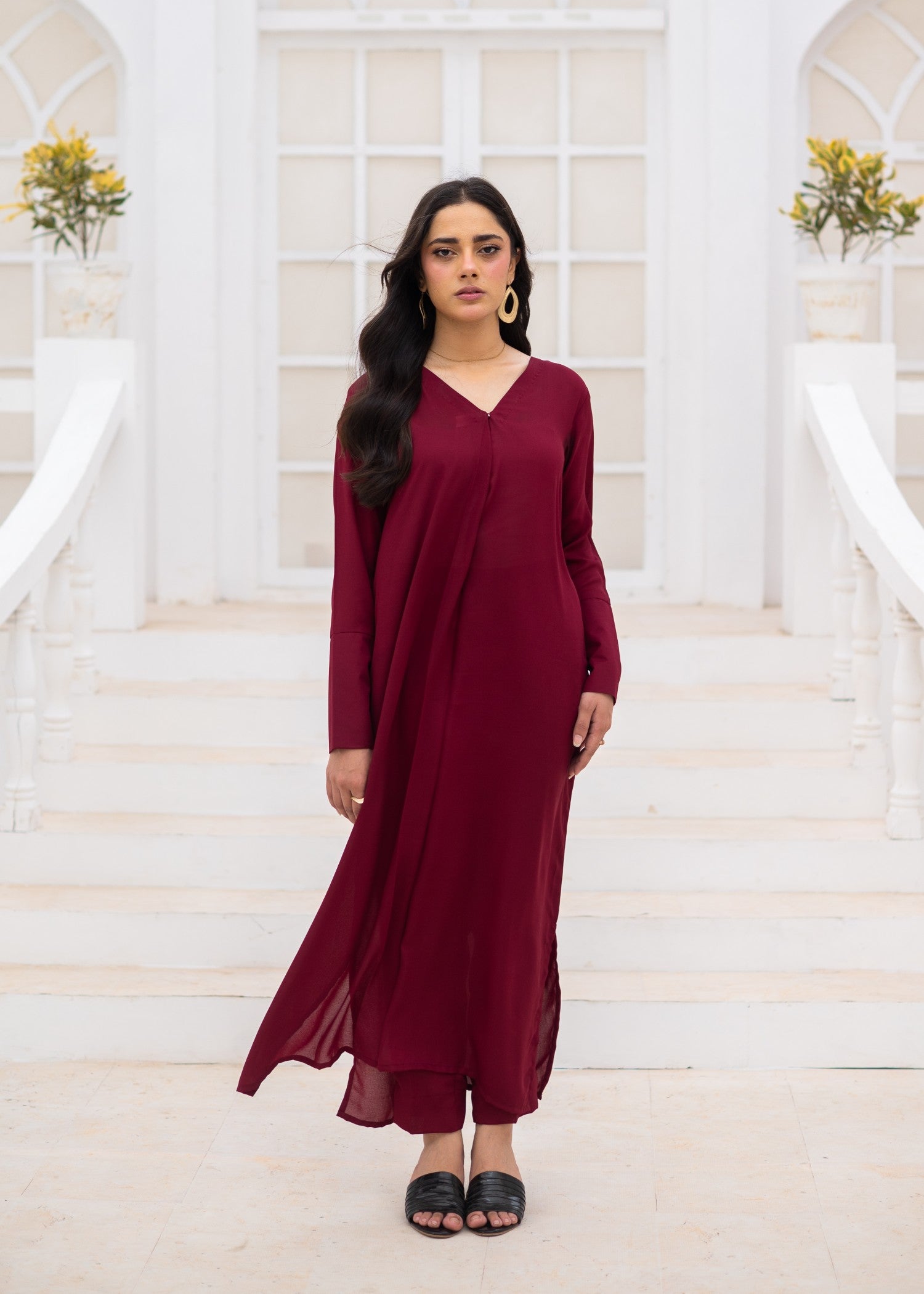georgette Co Ord Sets in Magenta