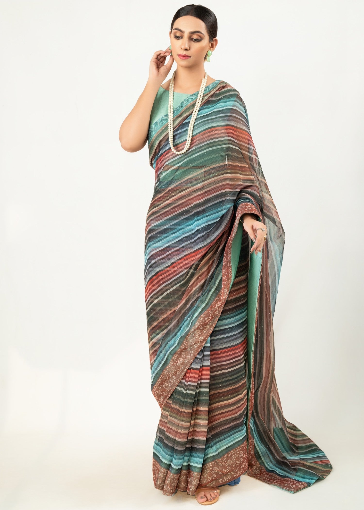 chiffon Unstitched in Multi