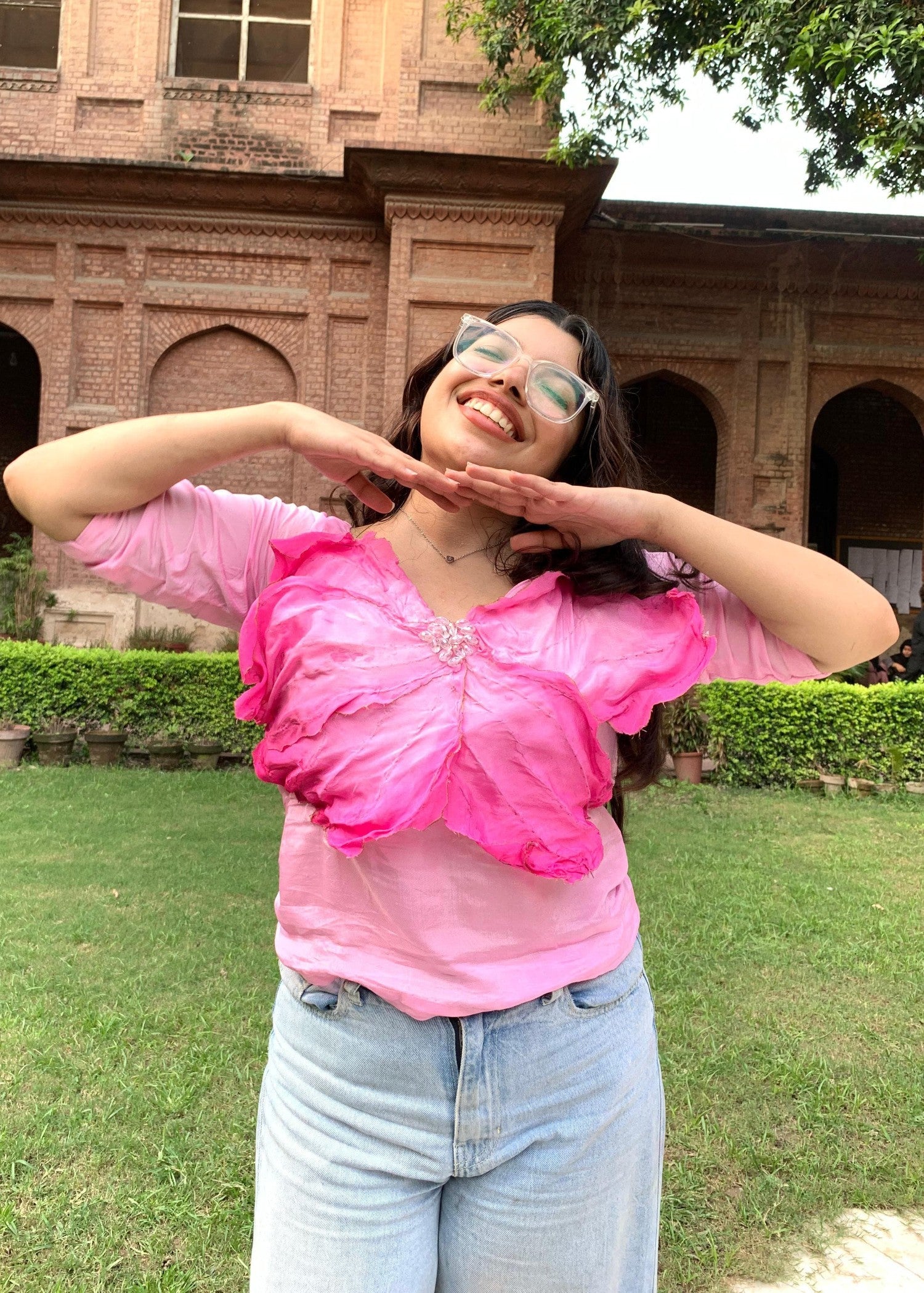 cotton silk Blouse in Pink