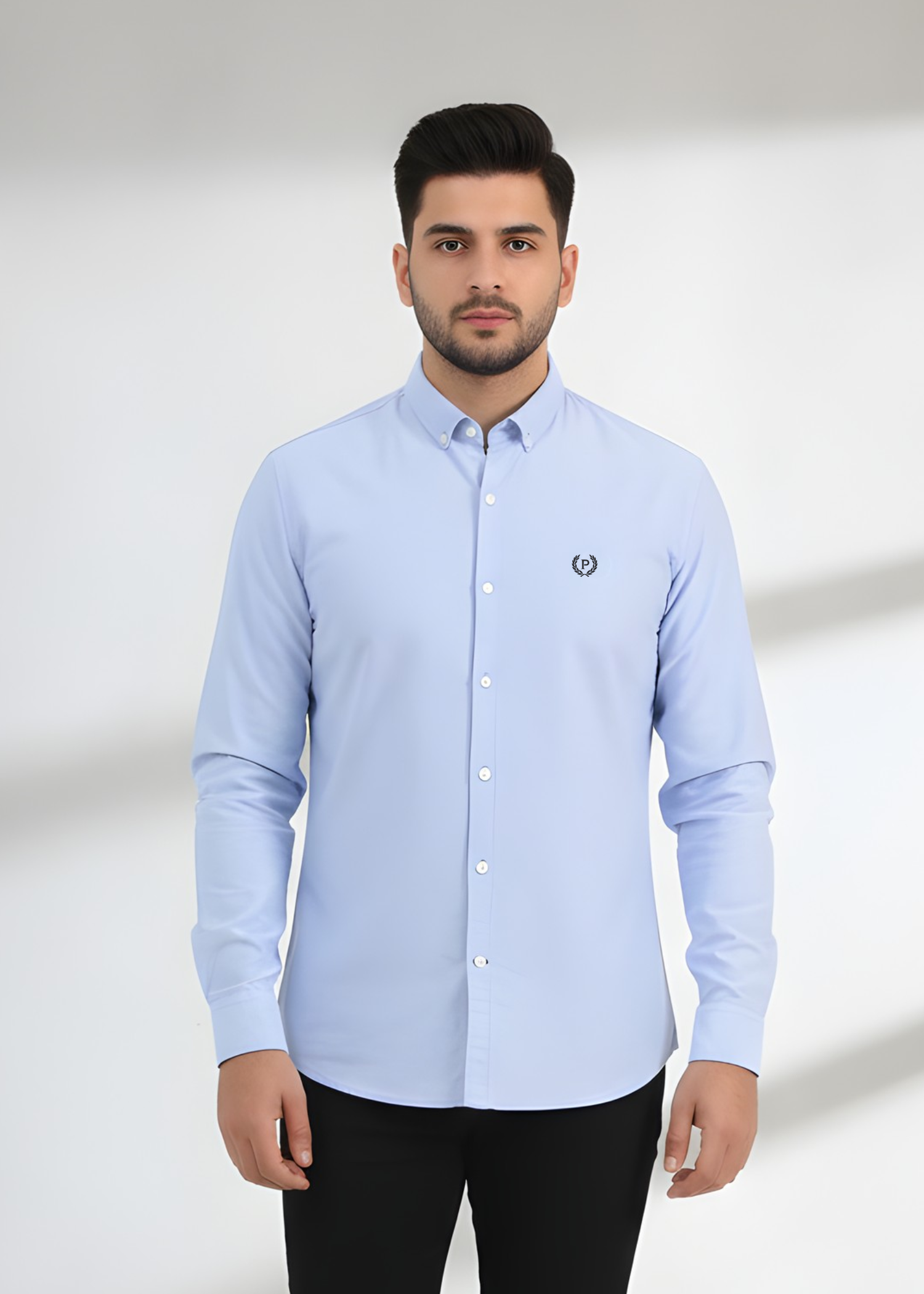 cotton Casual Shirt in Powder blue