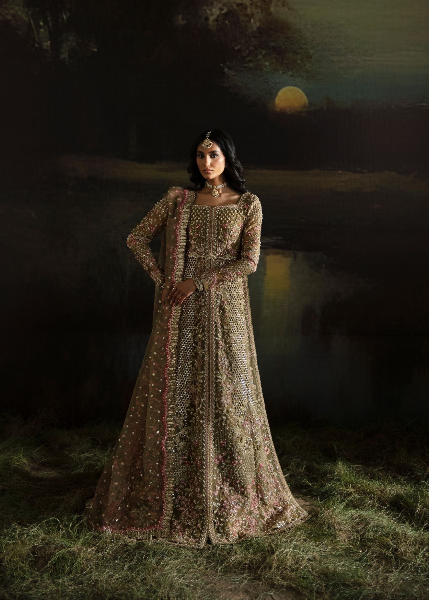 net Maxi in Olive green