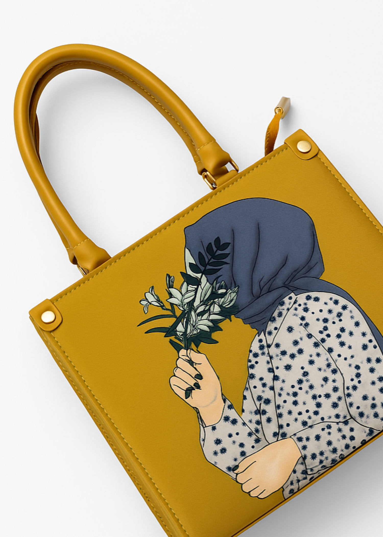 Tote Bag in Mustard, marigold Color by - Trendy Women Tote Bag WSJ3965