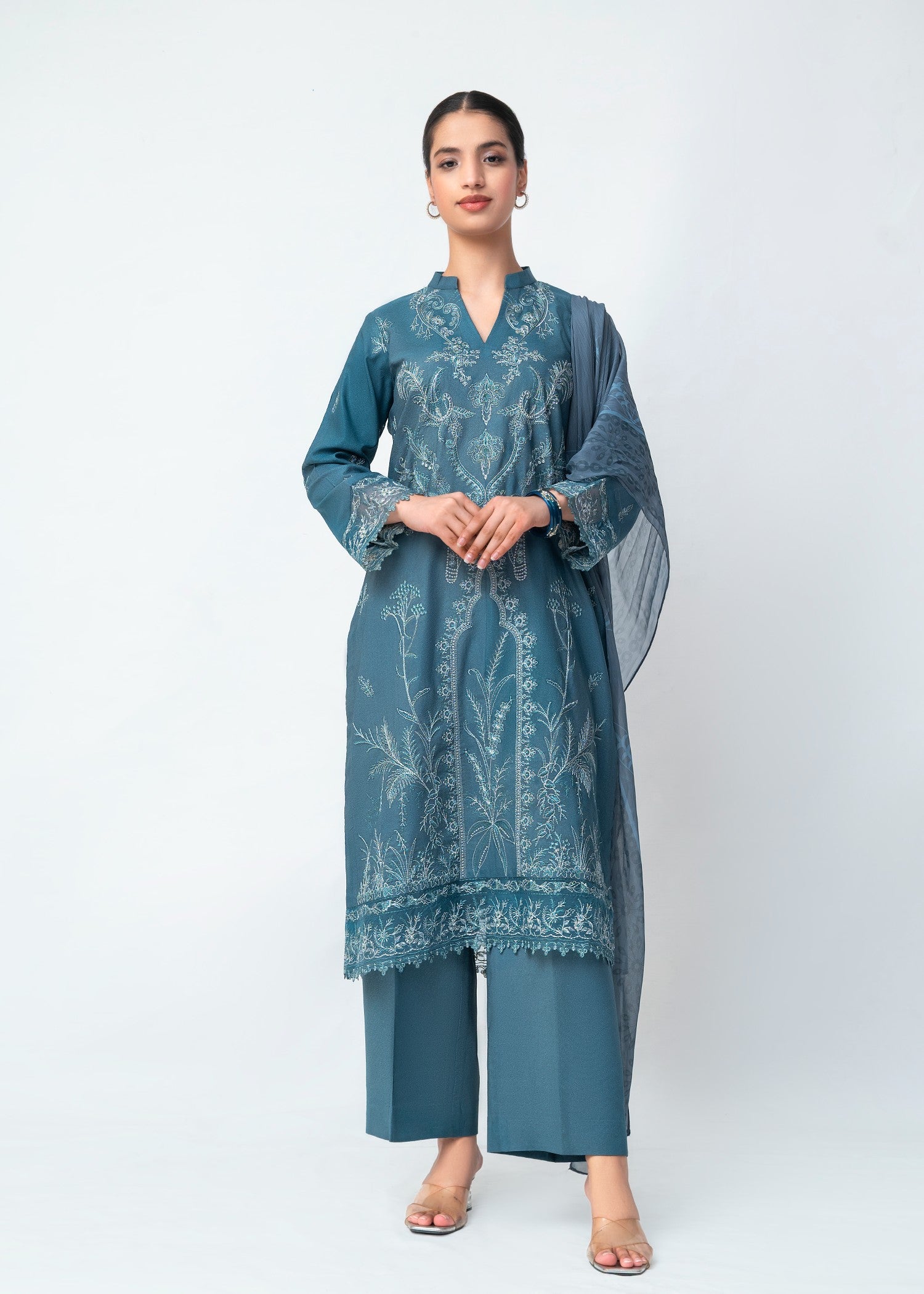 karandi Kurta Set in Blue