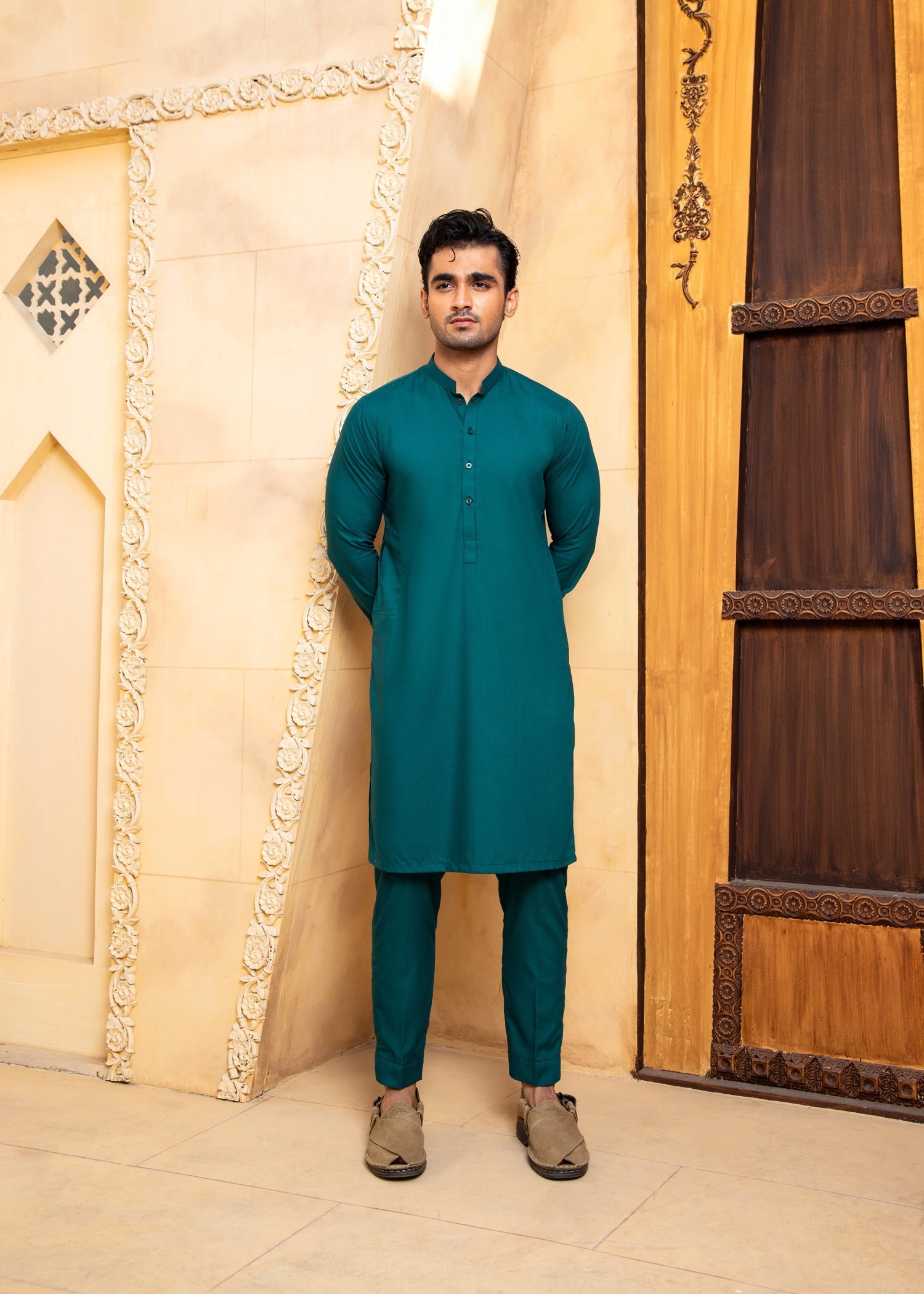 wash & wear Kurta Set in Teal