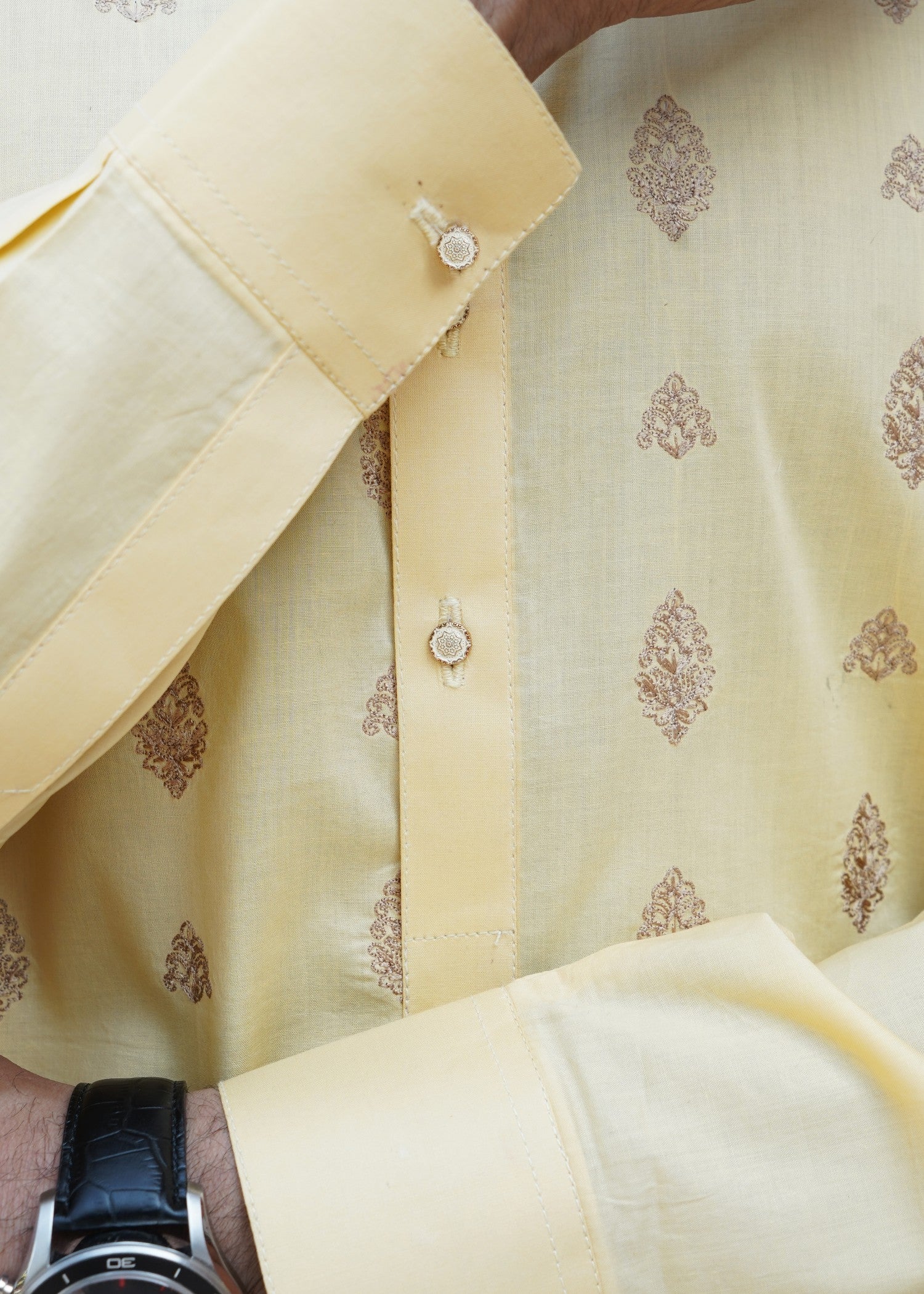 cotton viscose Unstitched in Butter