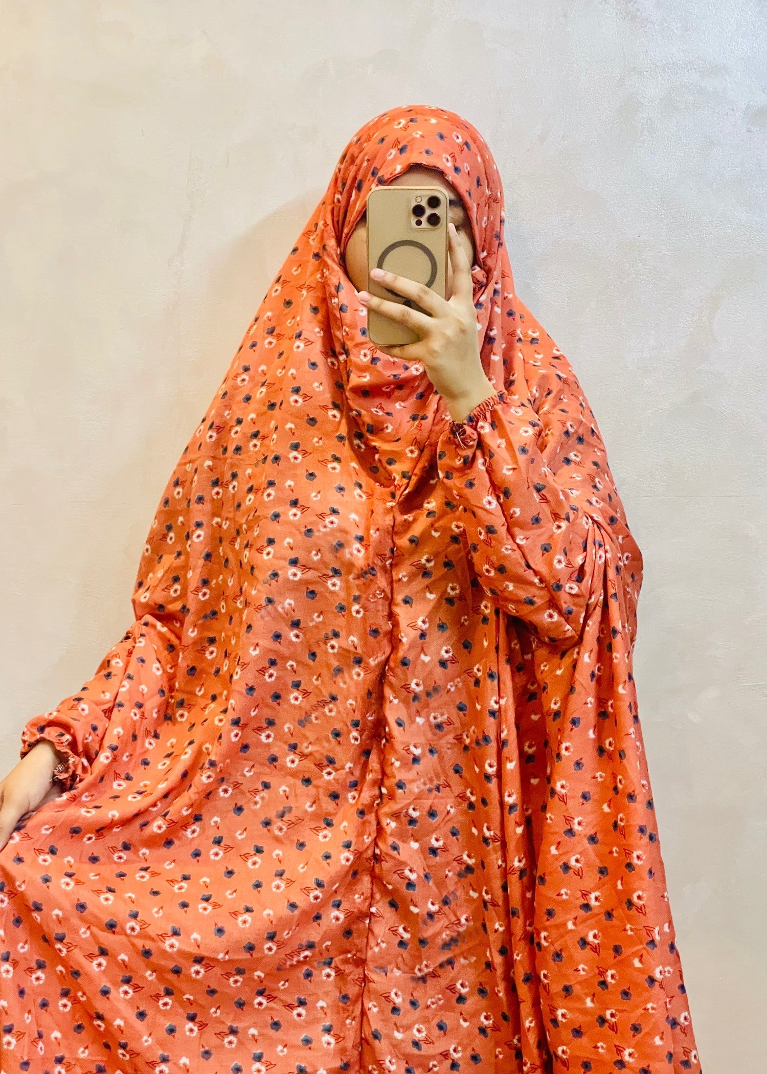 swiss lawn Chaddar in Coral orange
