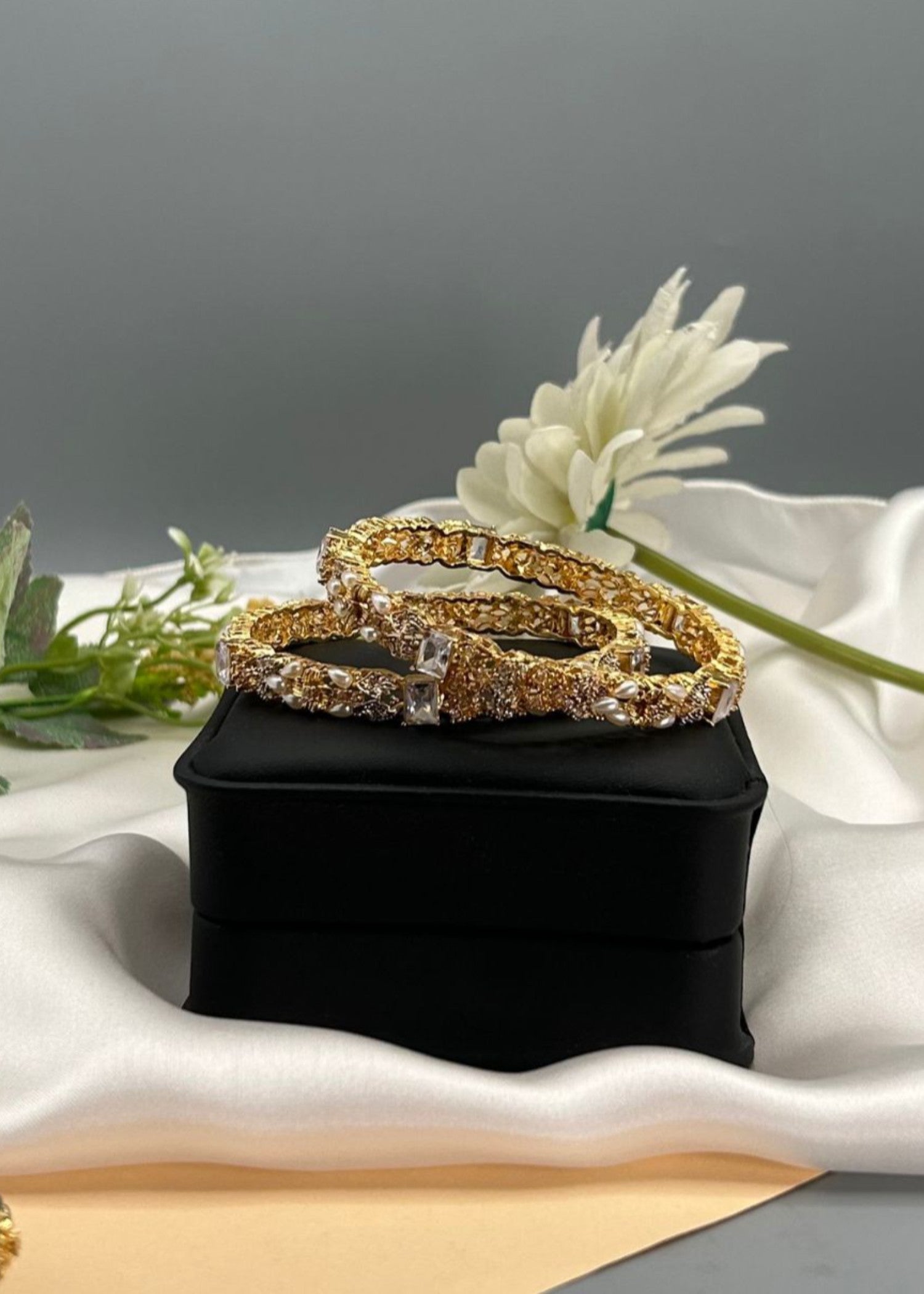 Bangles in Pearl white Color by - Trendy Women Bangles UQW7399