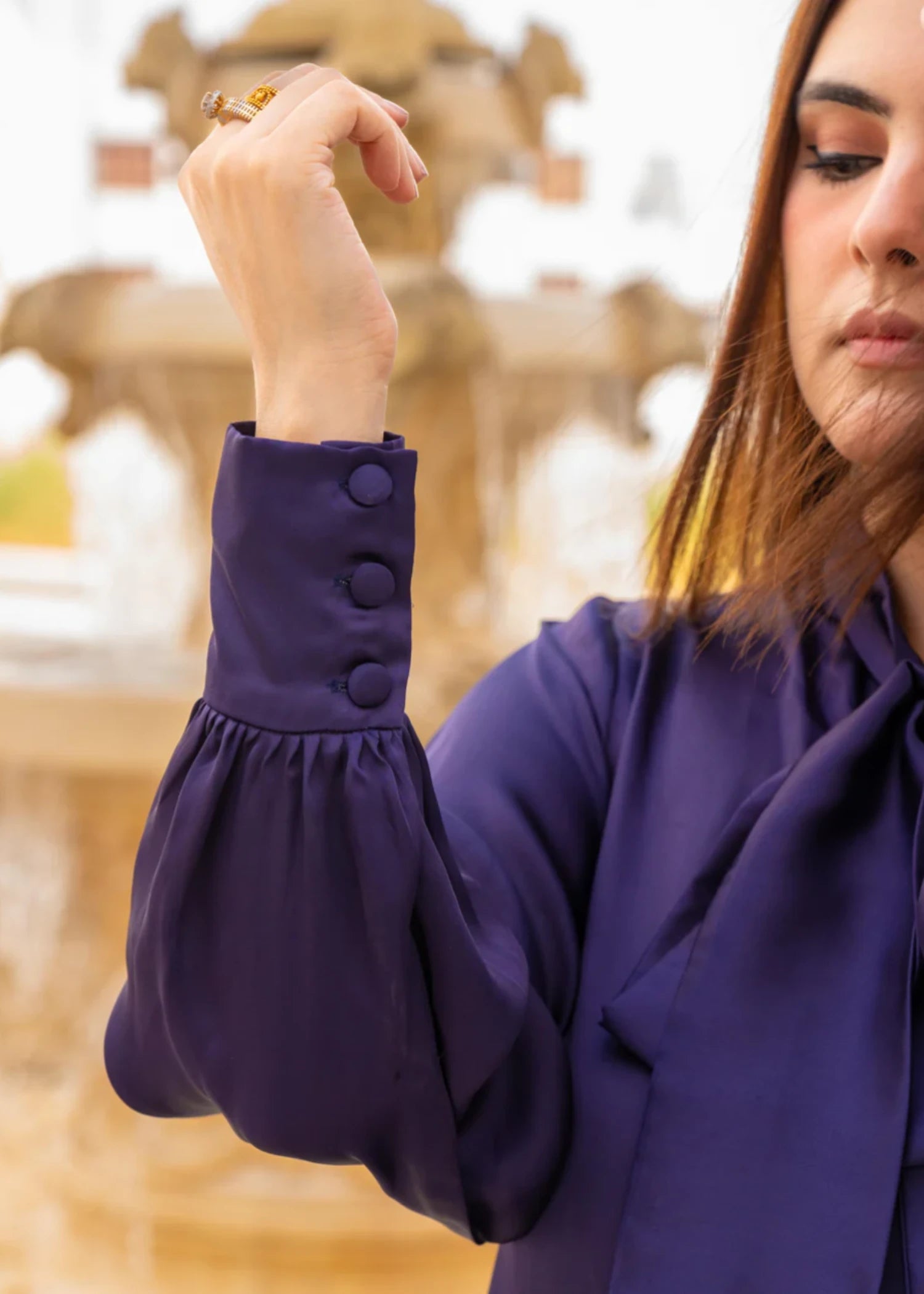 silk Tunic in Navy blue