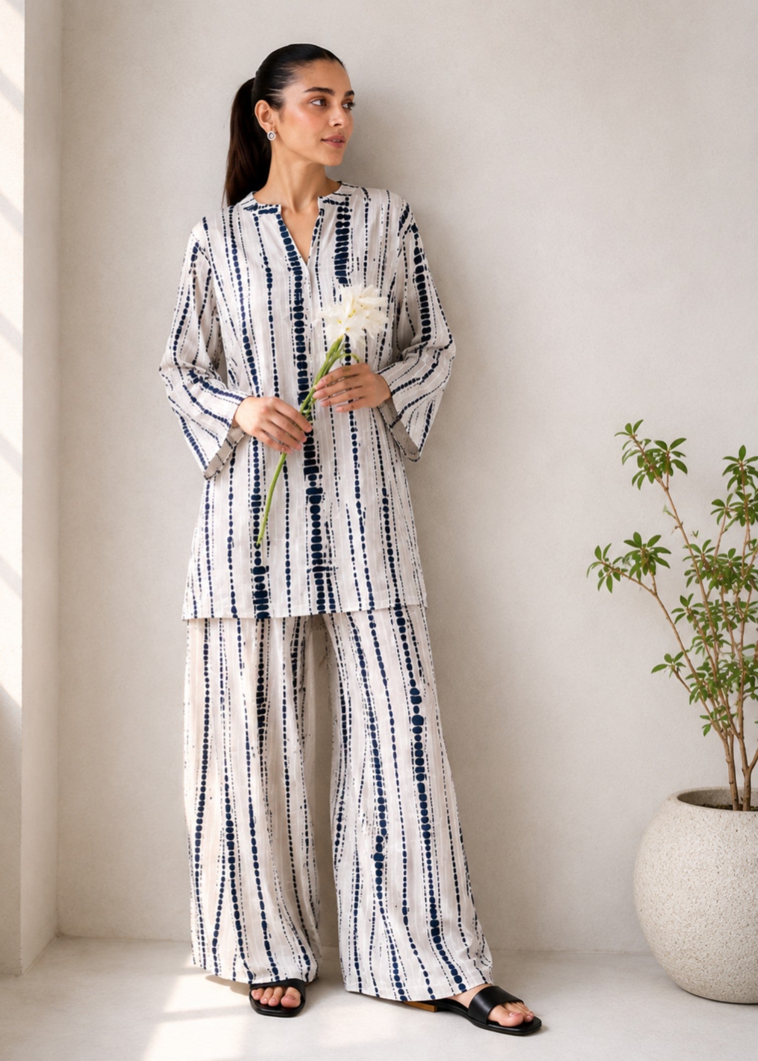 poly lawn Co Ord Sets in Chalk, midnight