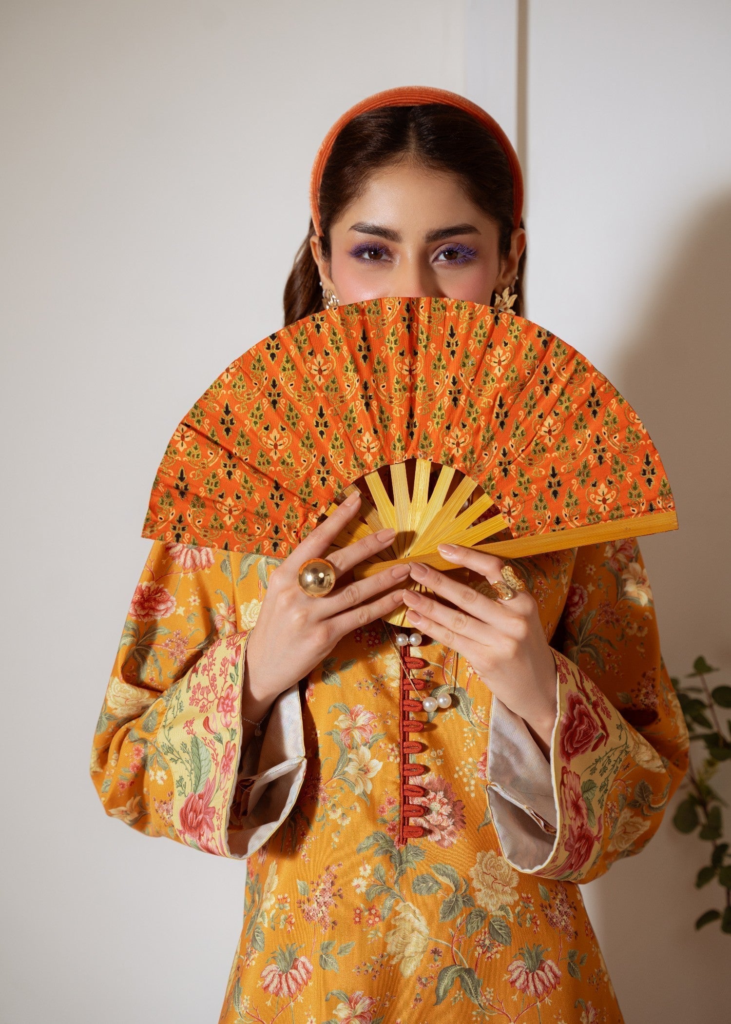 poly lawn Kurta Set in Mari gold