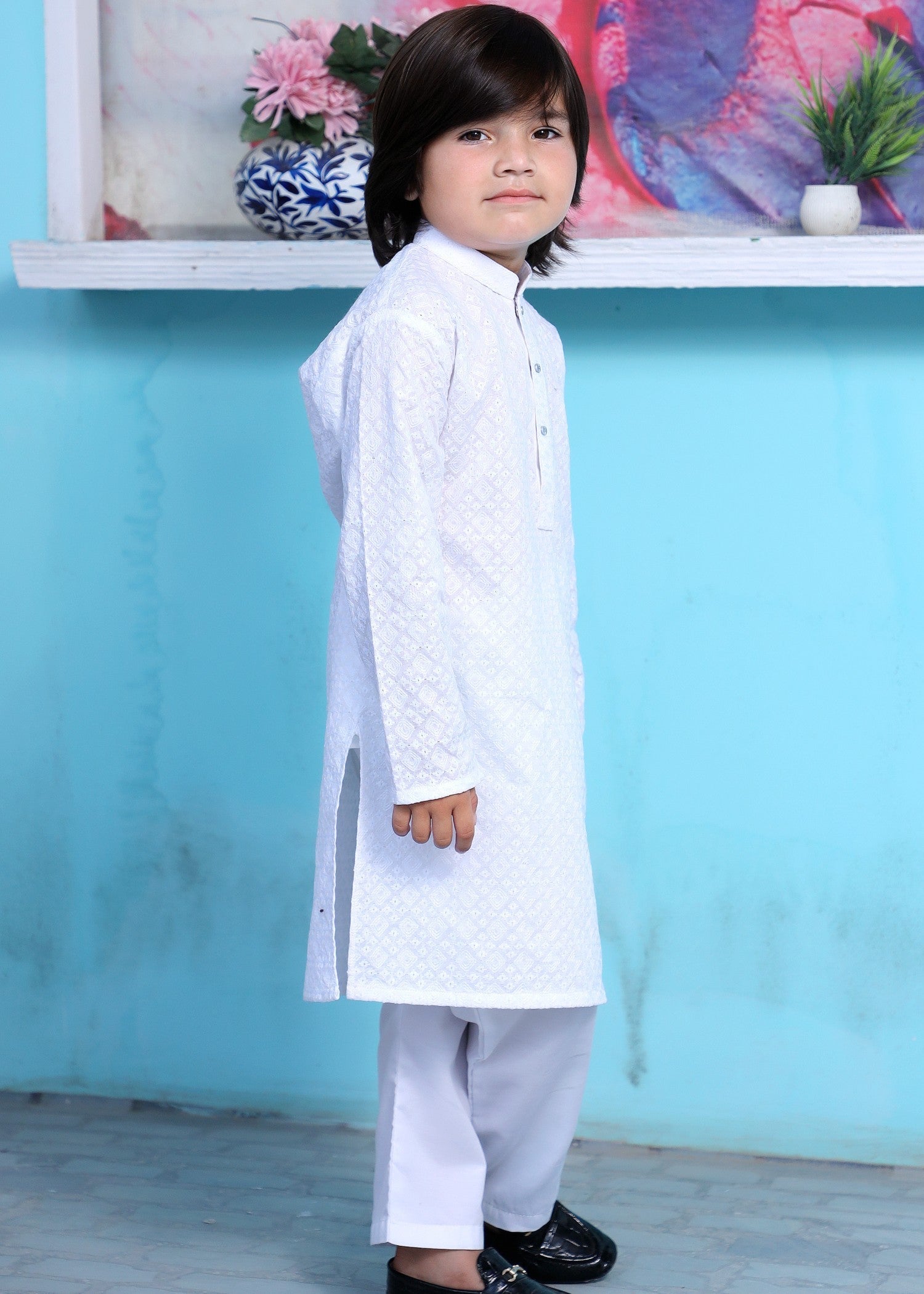 cotton Kurta Set in Snow