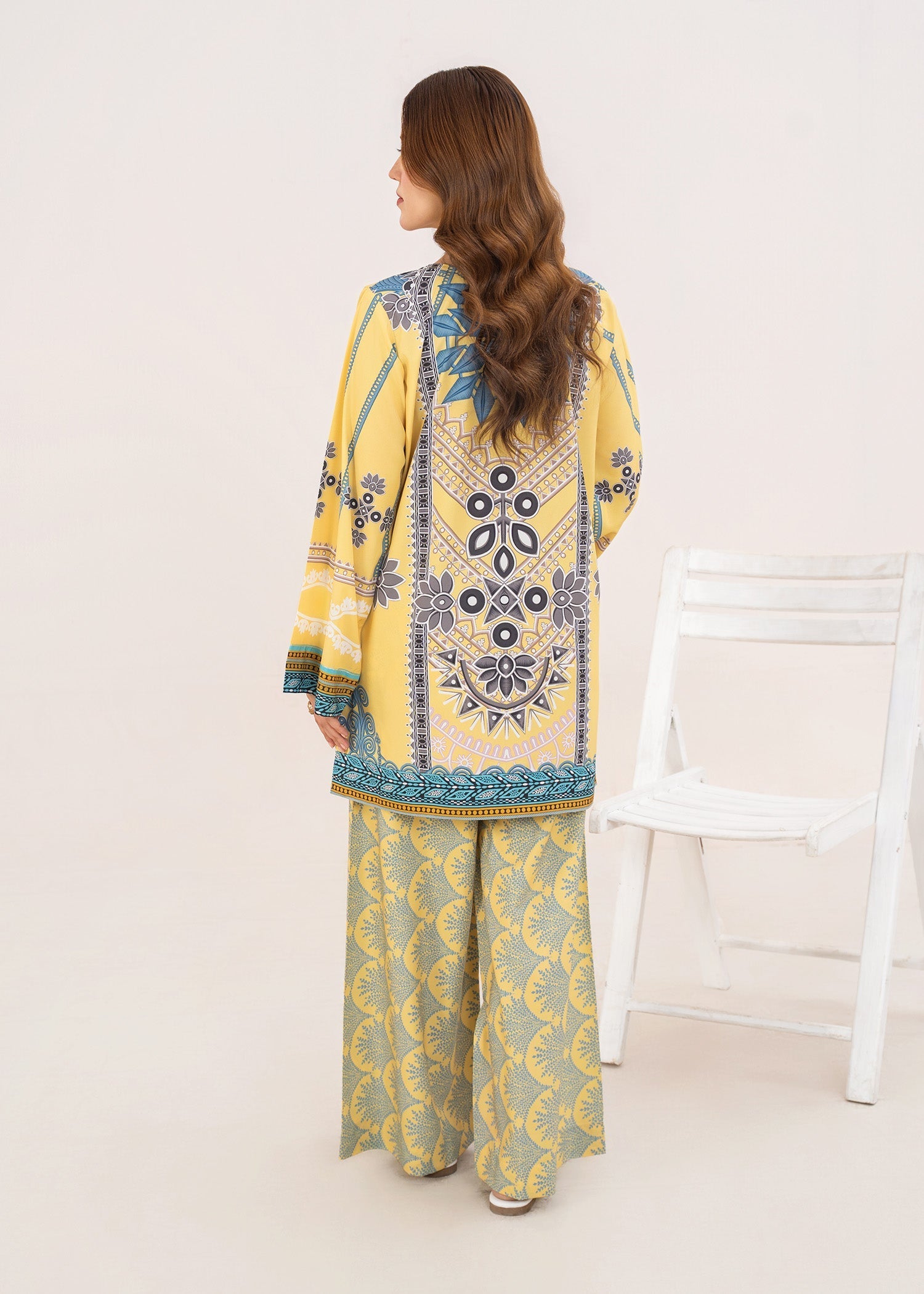 poly grip Kurta Set in Yellow