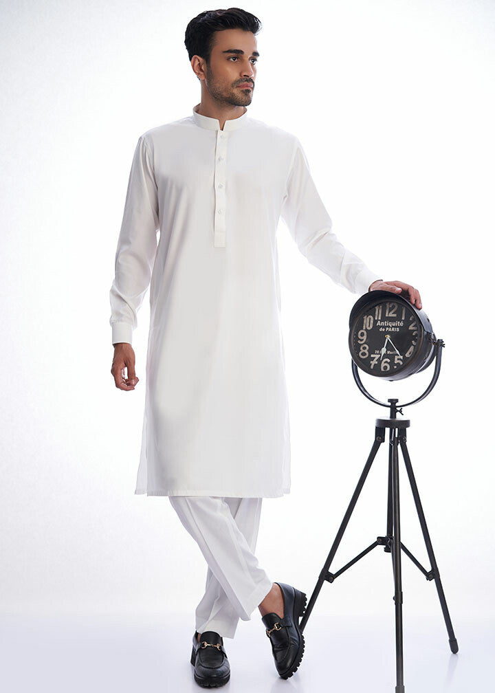 cotton viscose Kurta Set in Off-white by House Of Arsalan Iqbal