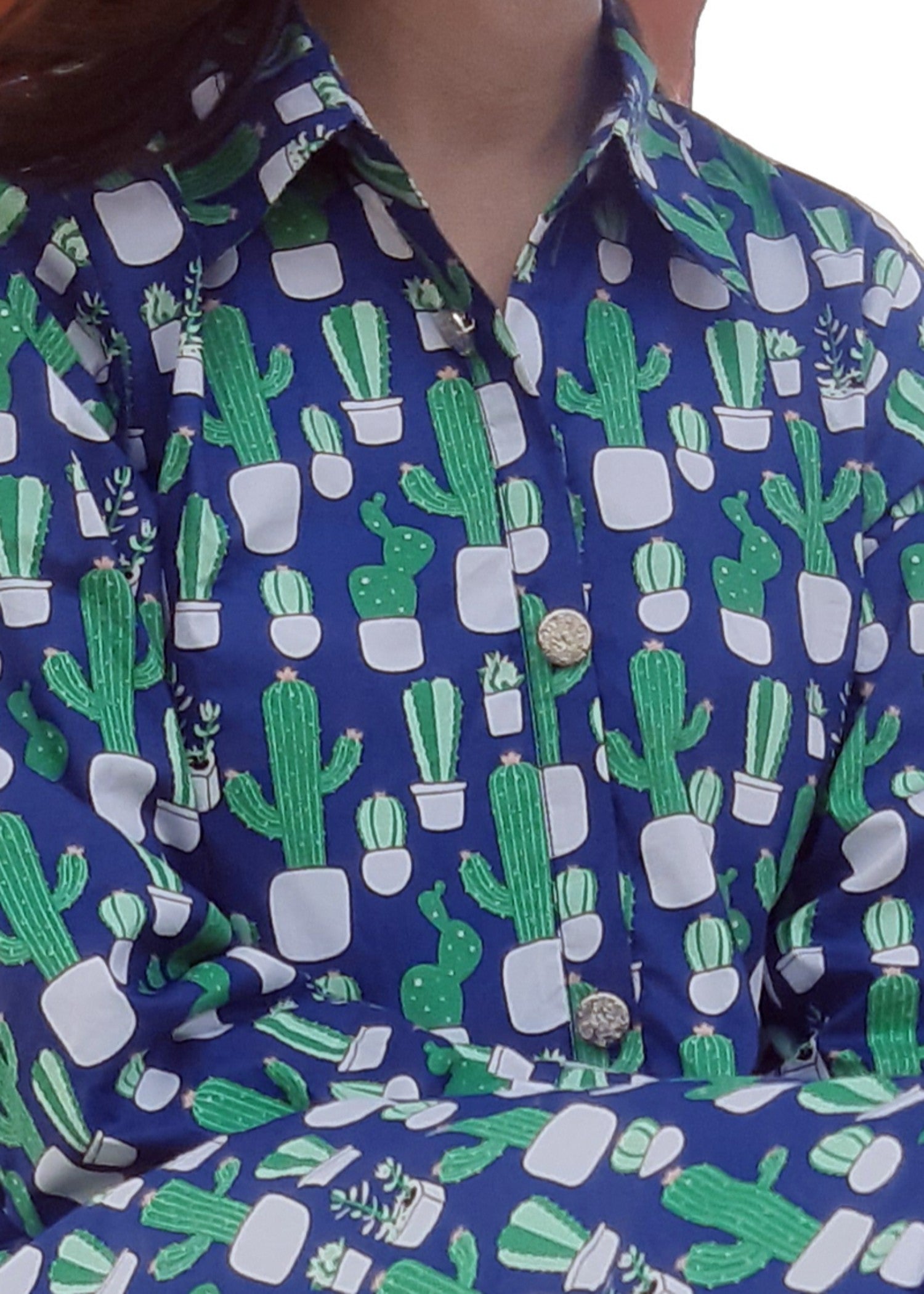 cambric Kurta Set in Blue, green
