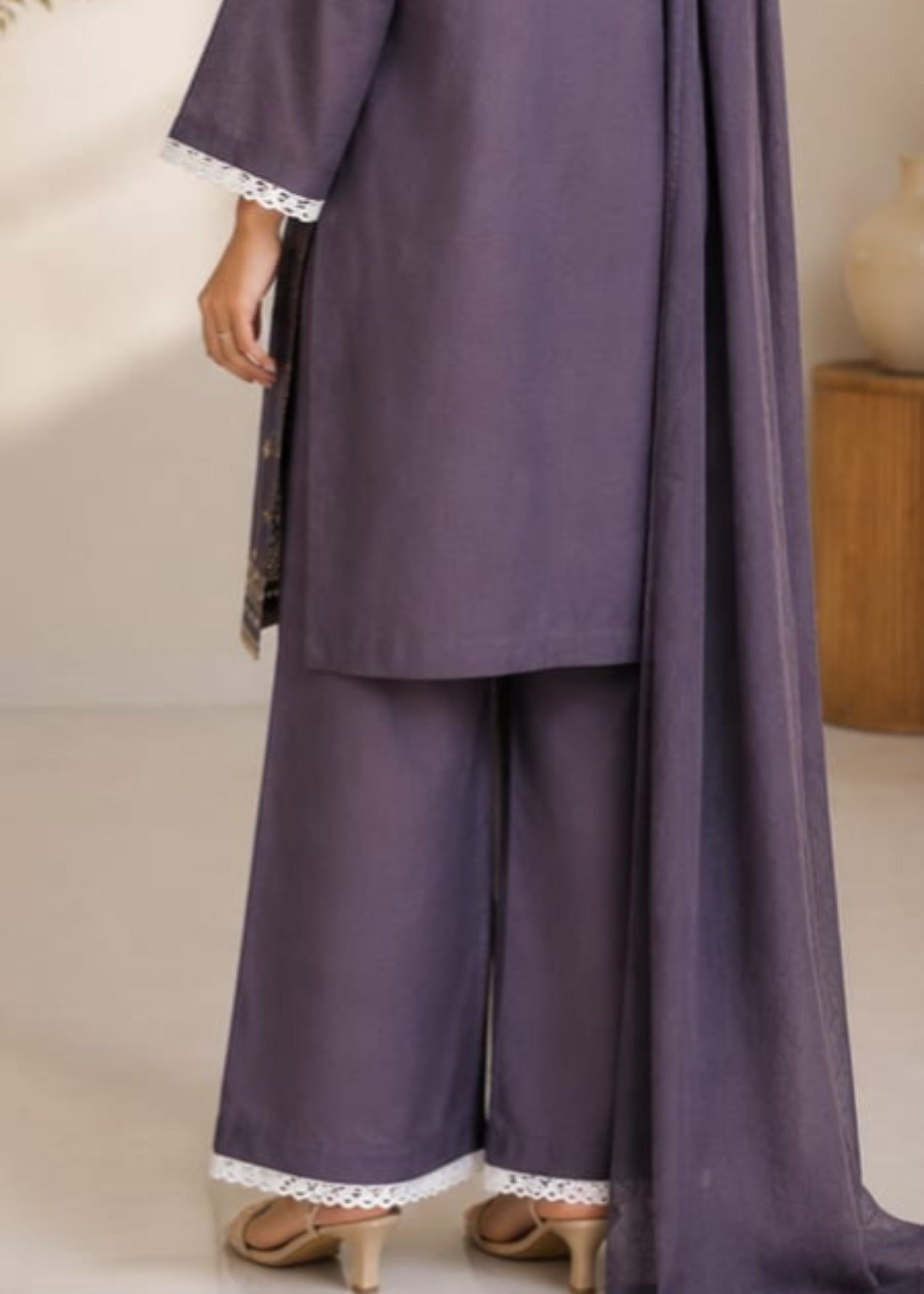 kattan silk Kurta Set in Grape