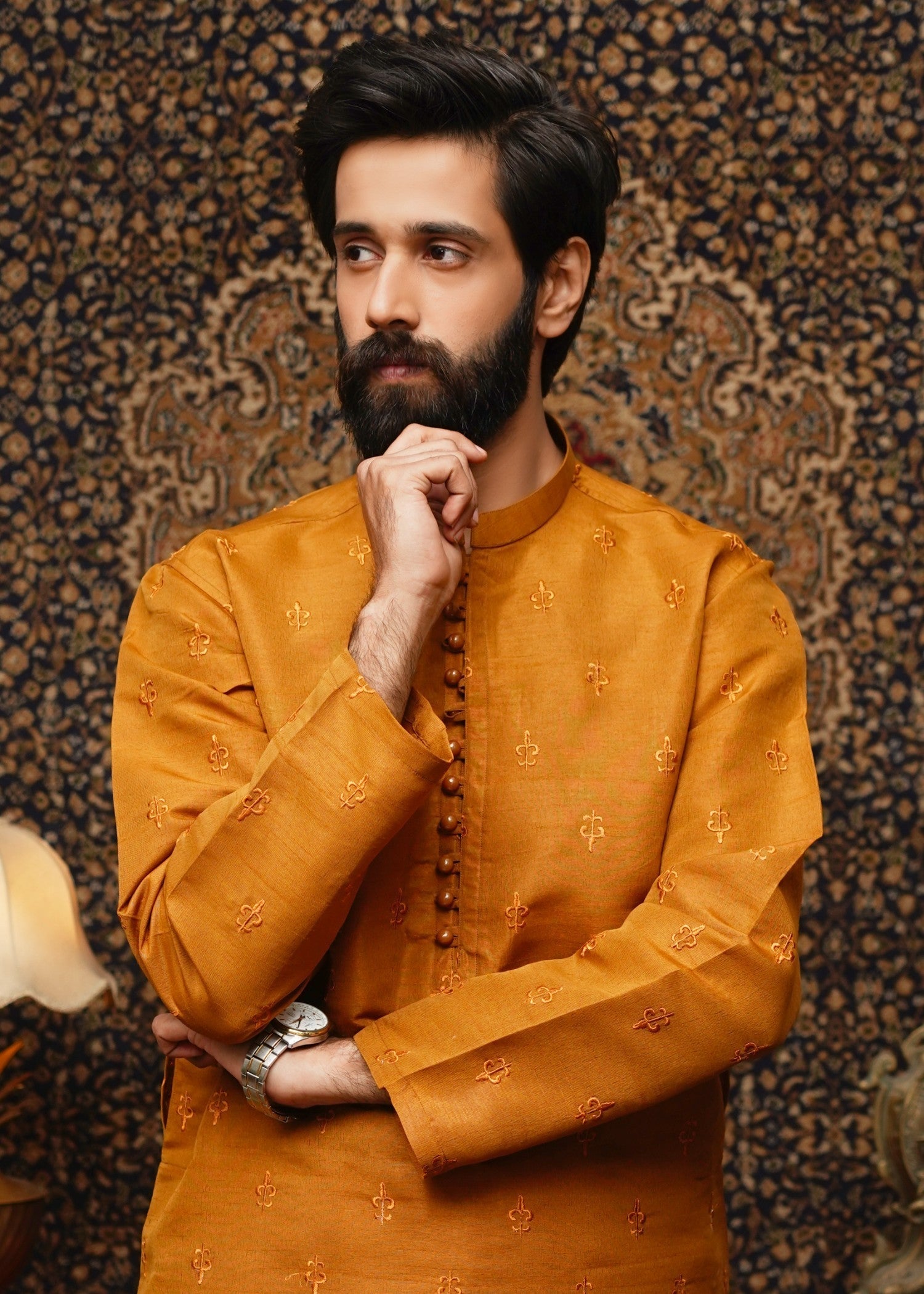 viscose Kurta in Mustard
