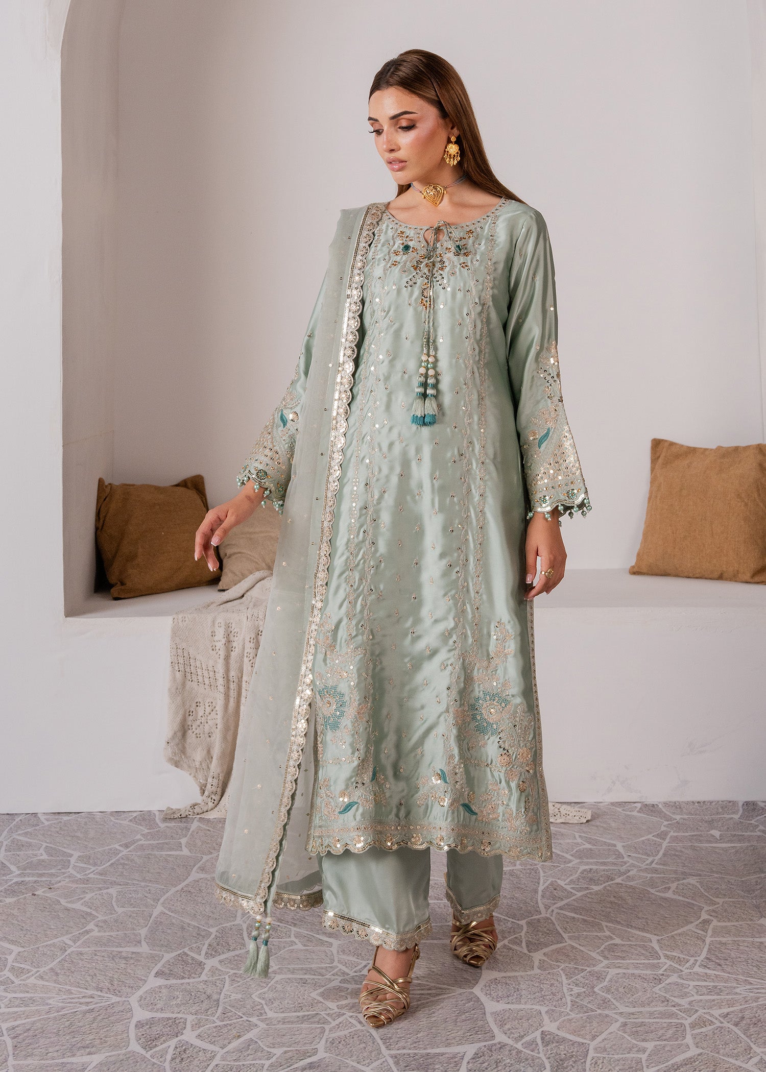 charmuse/shamooz Kurta Set in Mint green