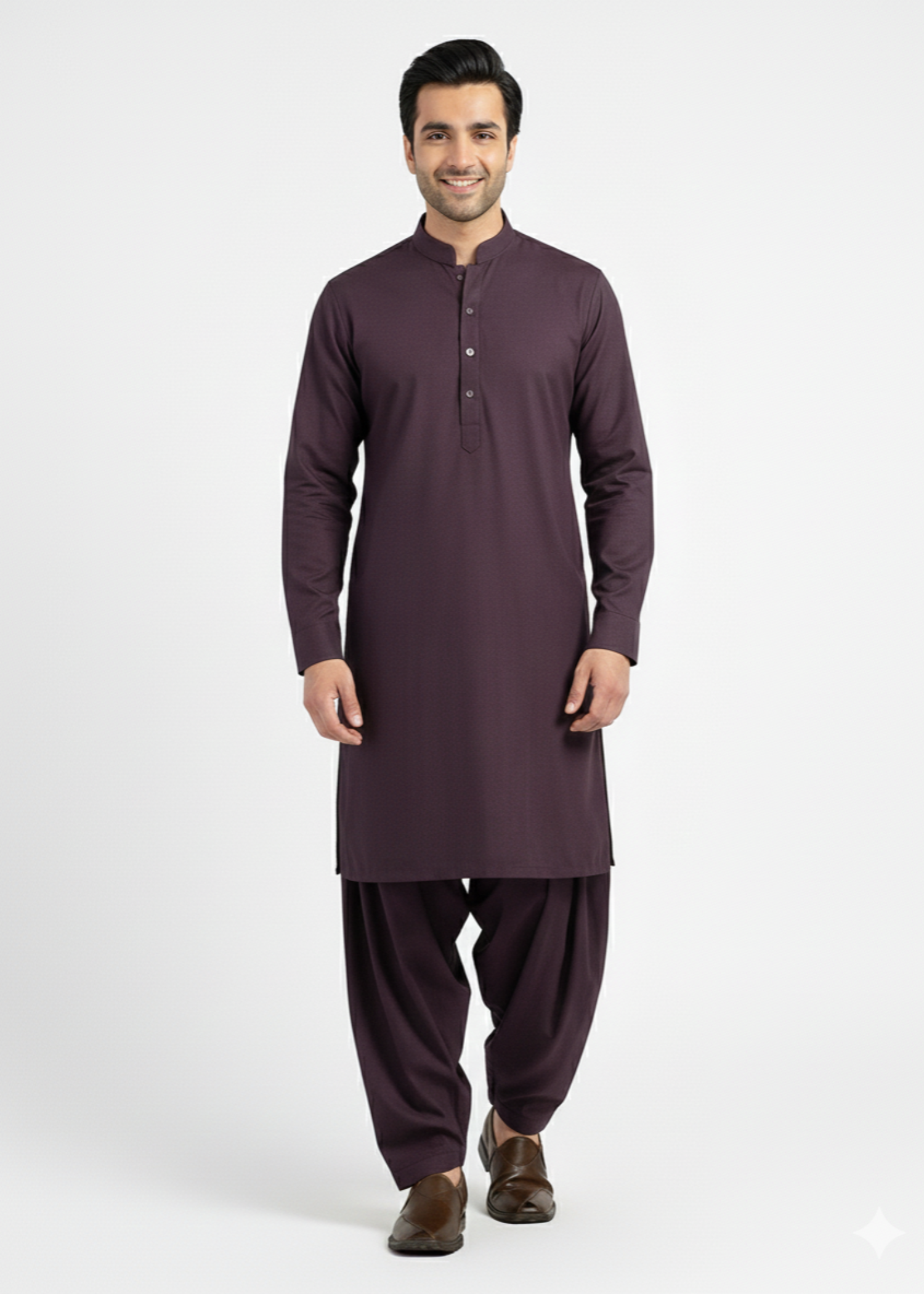 wash & wear Shalwar Kameez in Plum
