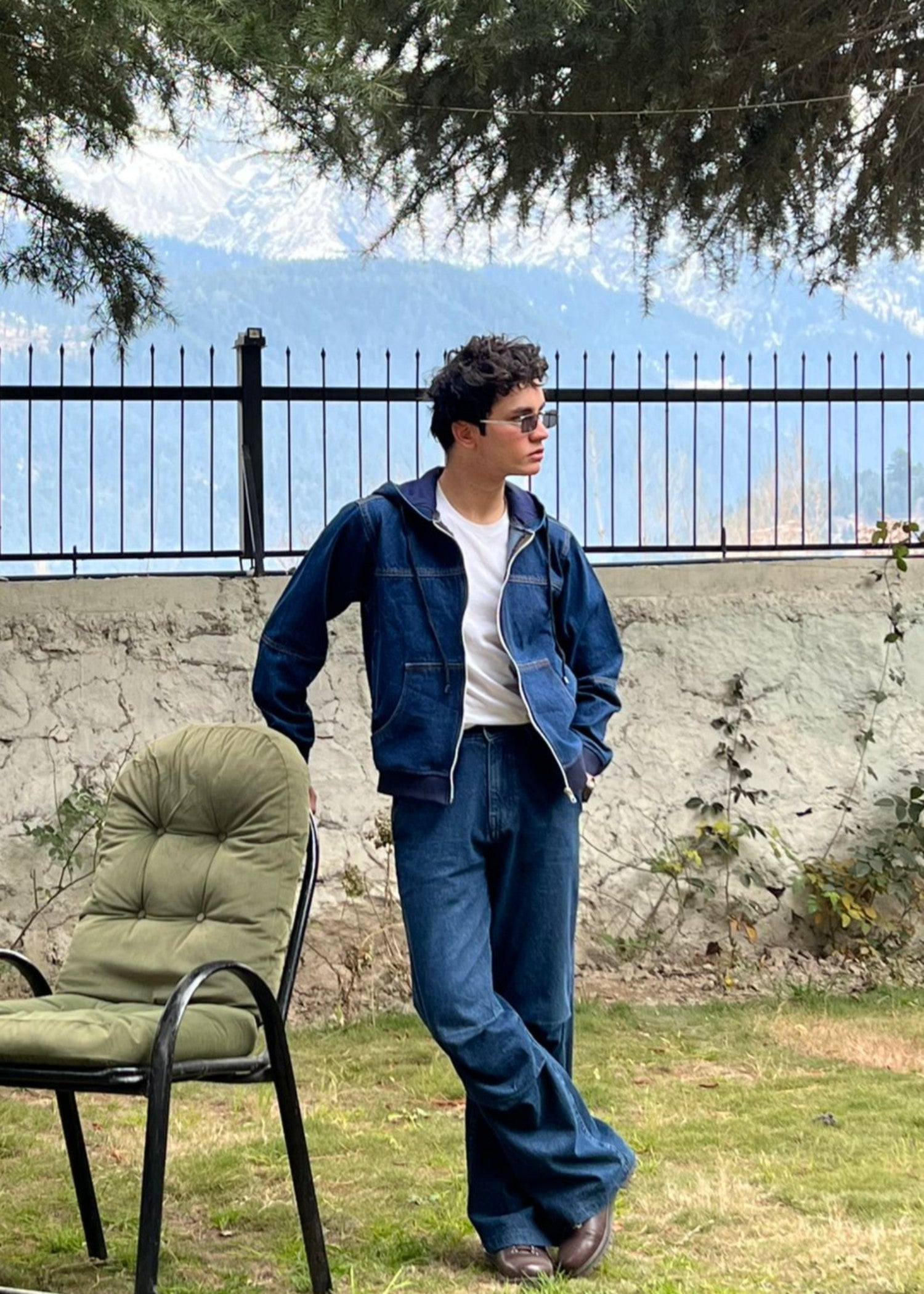 denim Hoodie in Dark blue