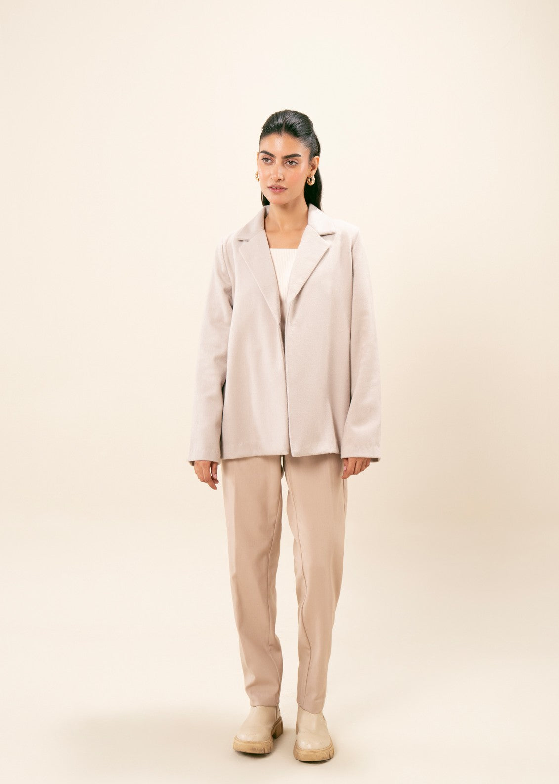 wool Coat in Beige