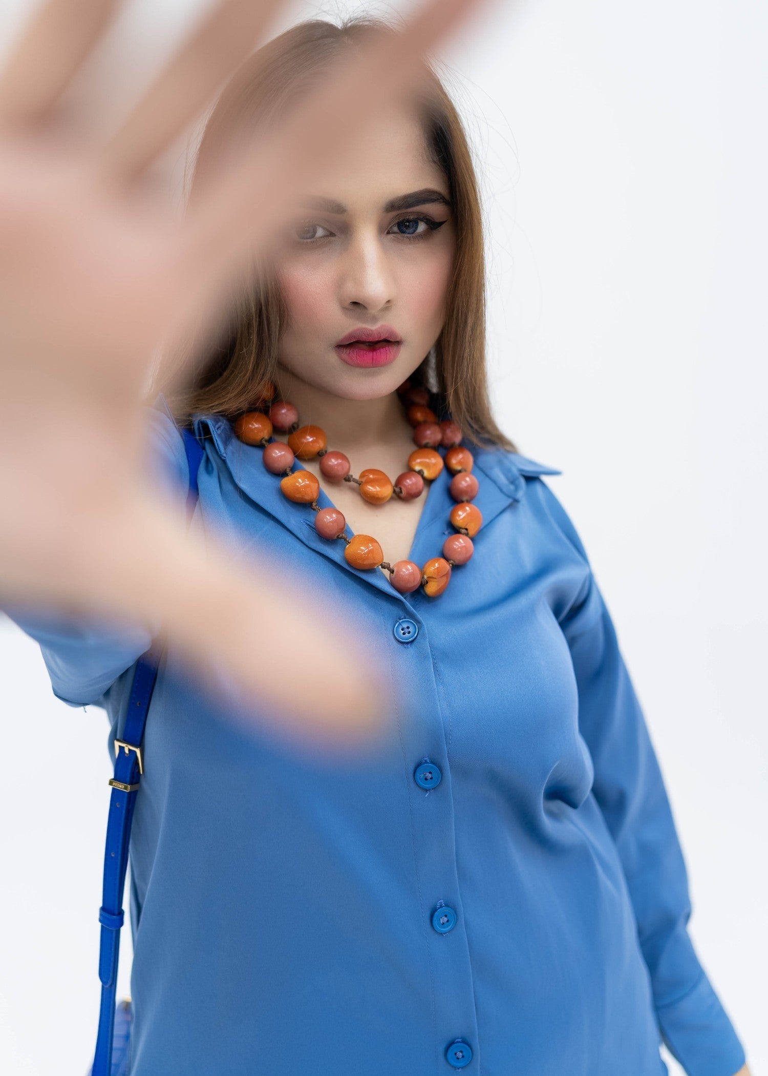 leatherette Co Ord Sets in Sapphire blue