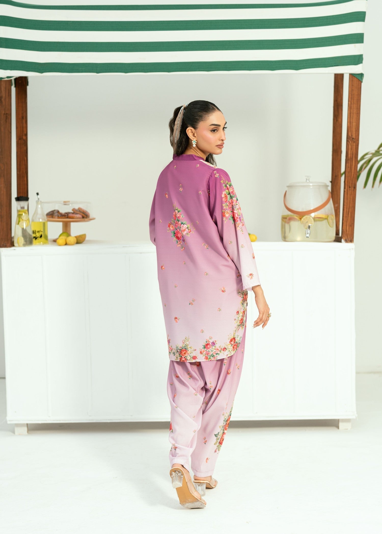 blended cambric Co Ord Sets in Bright lavender