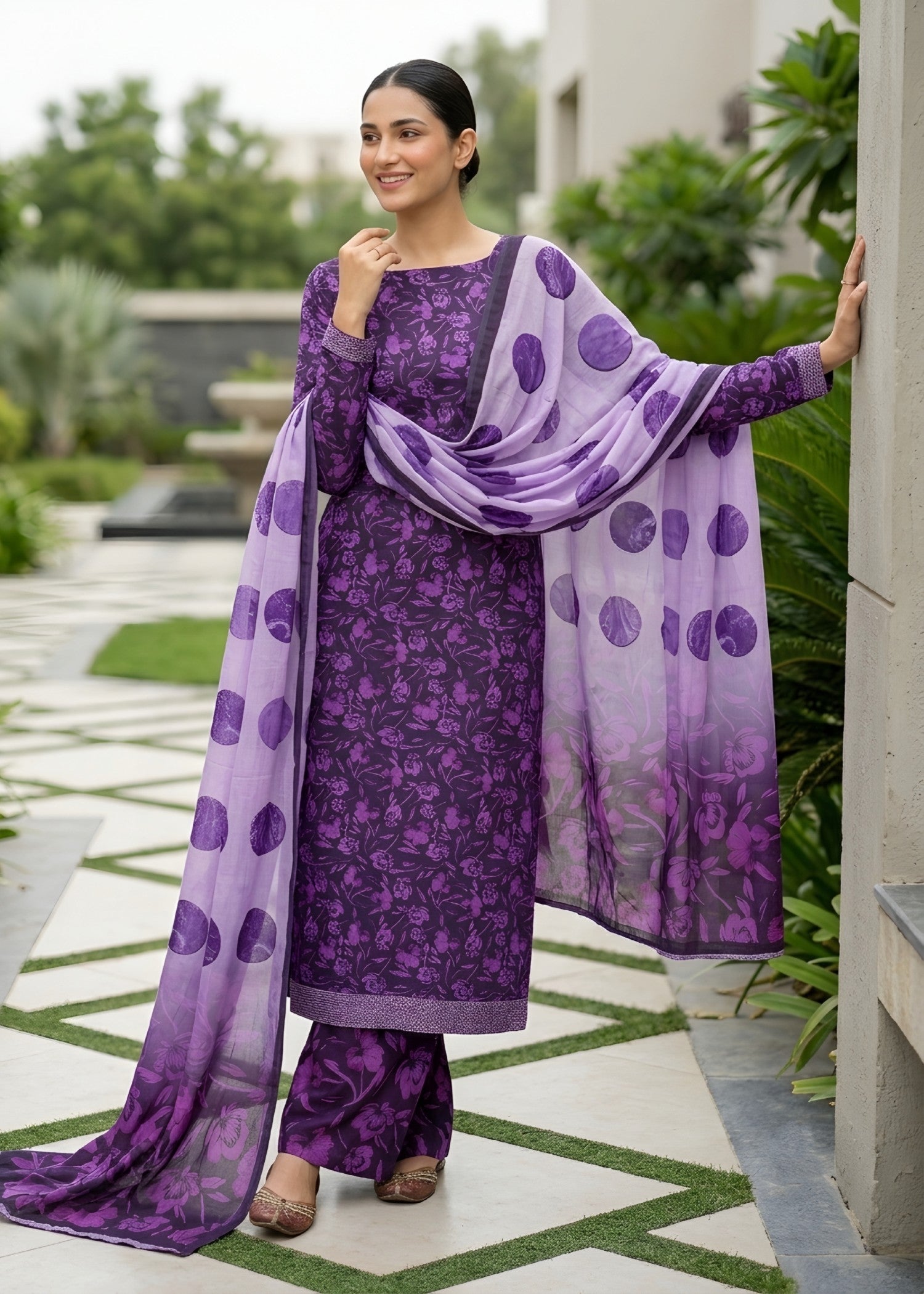 lawn Unstitched in Grape