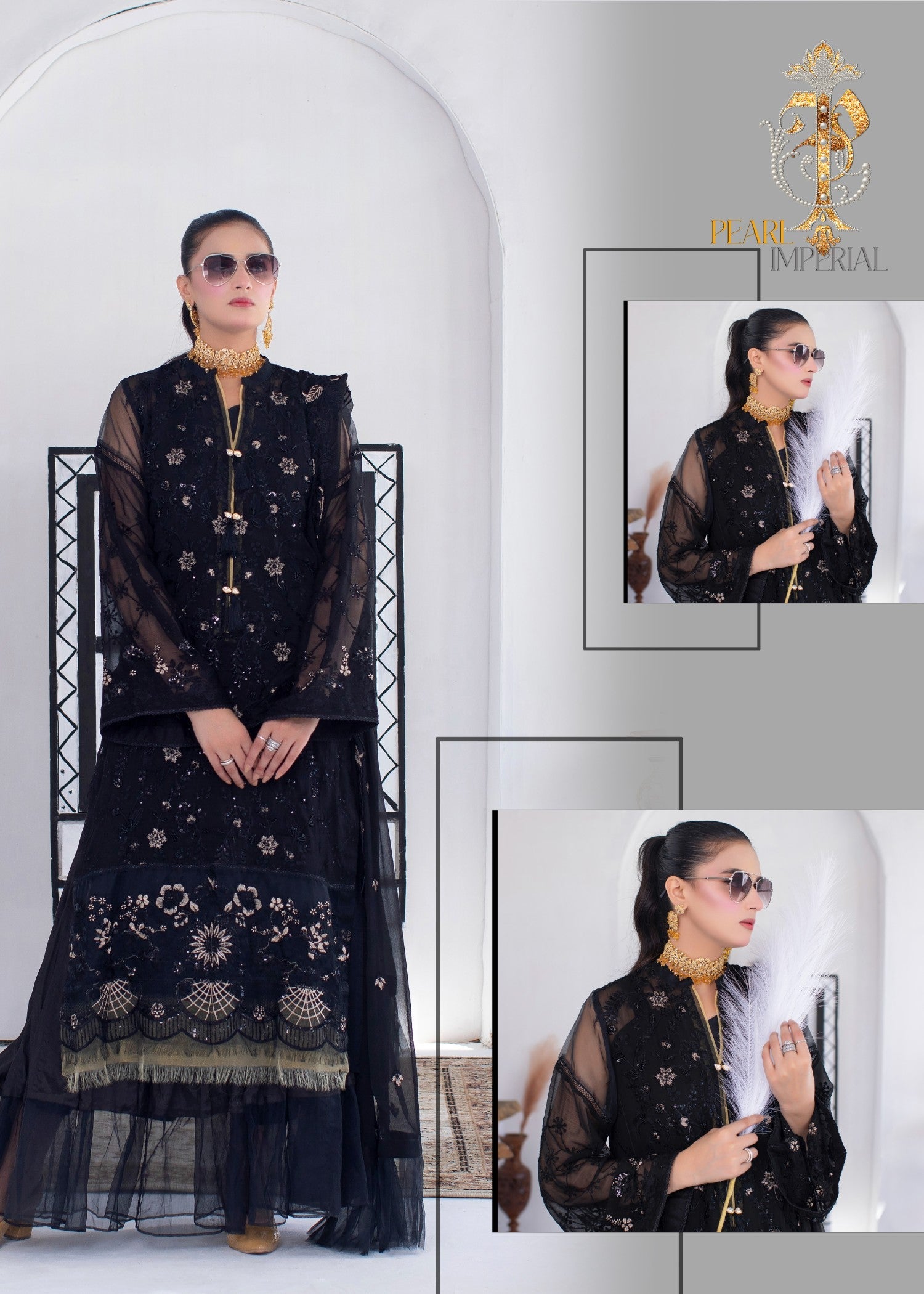 chiffon Unstitched in Black