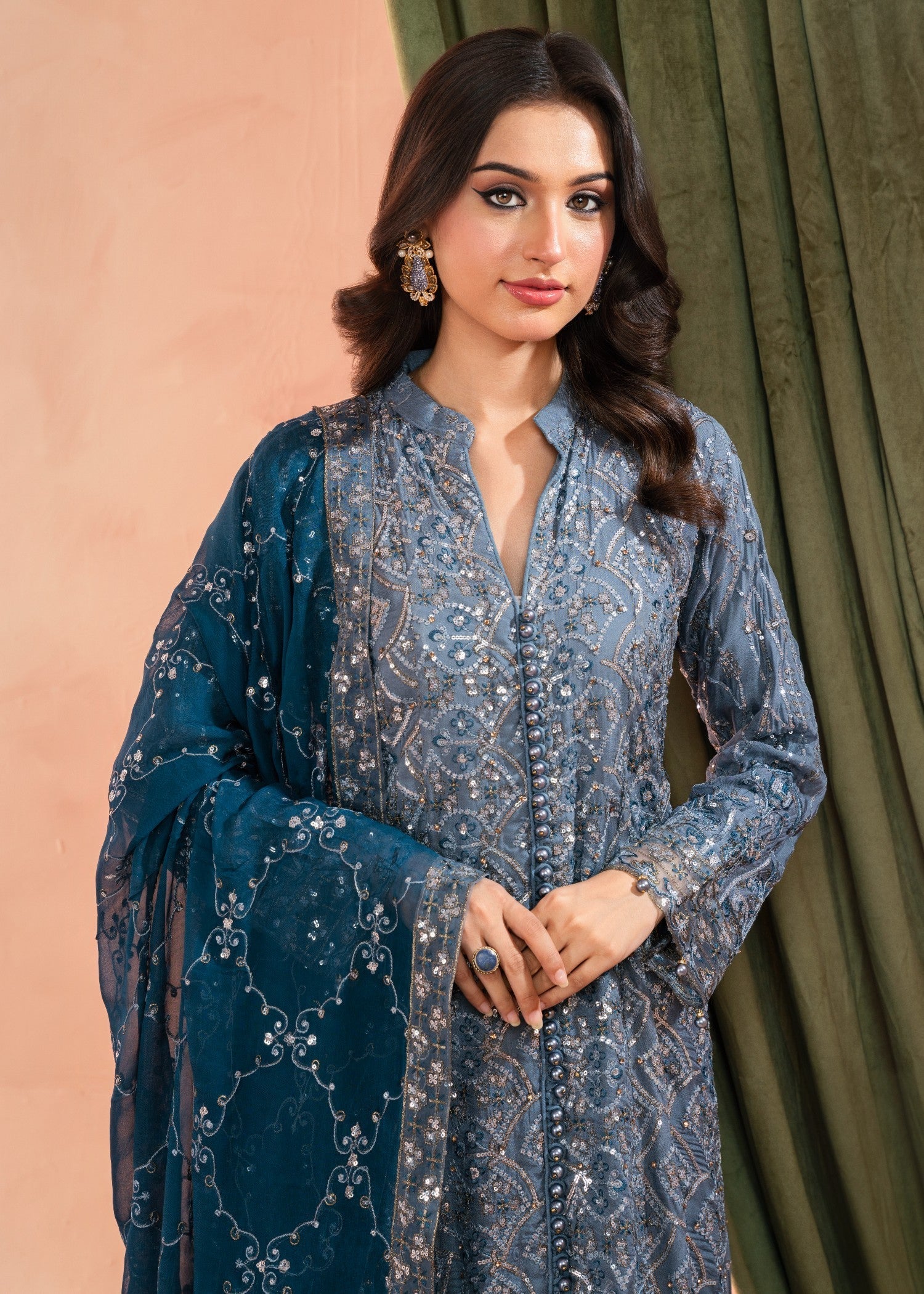 chiffon Maxi in Slate grey