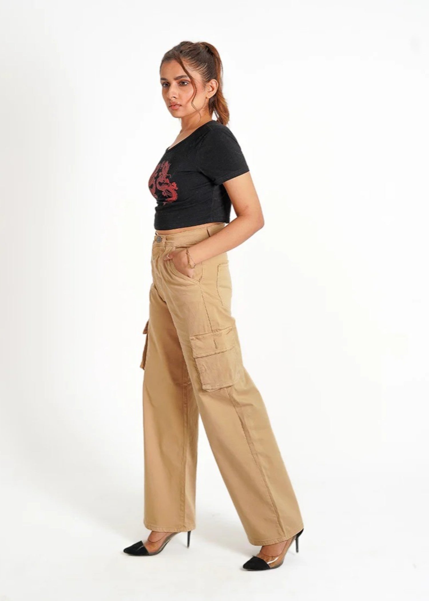 twill cambric Jeans in Beige