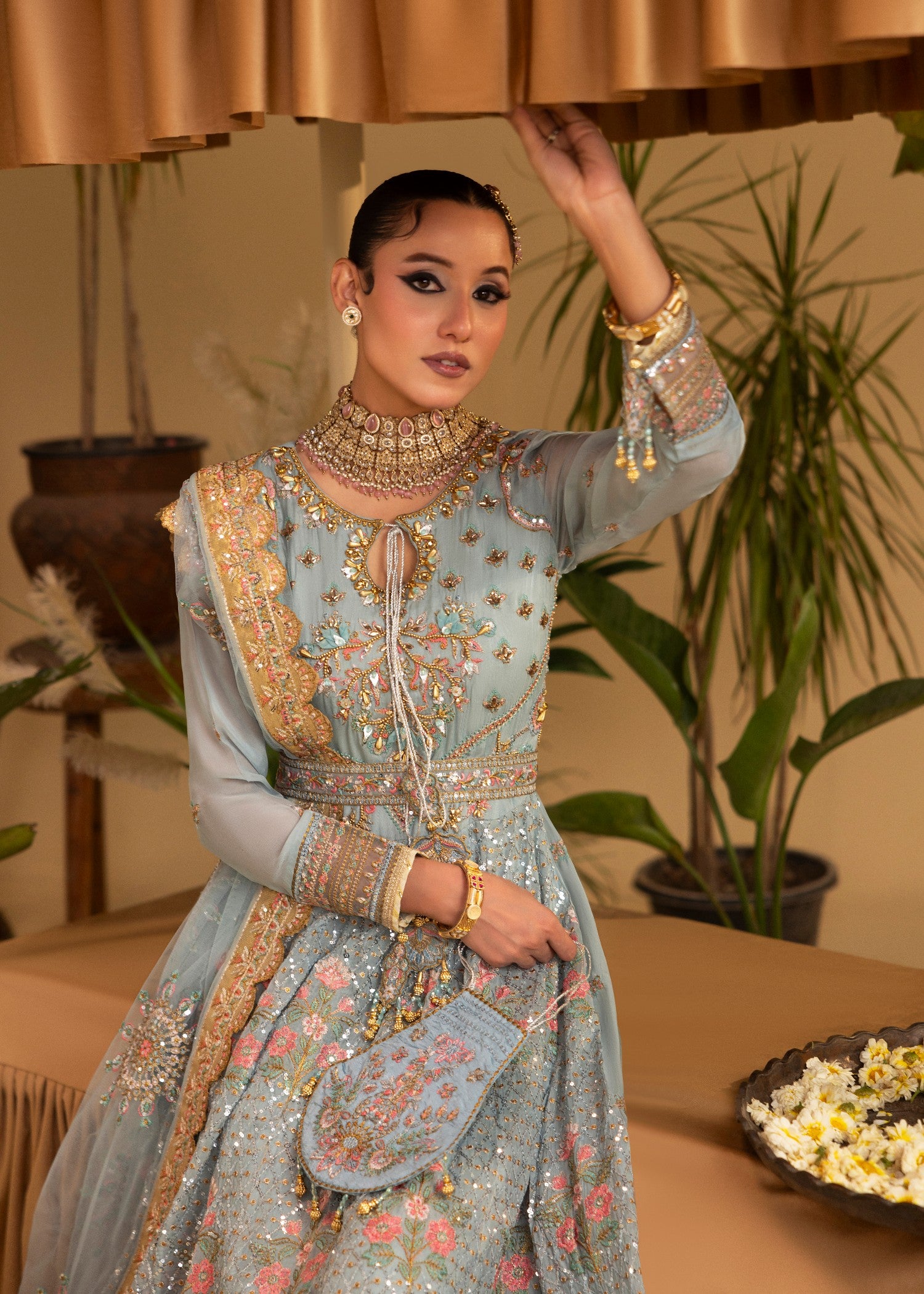 chiffon Maxi in Powder blue