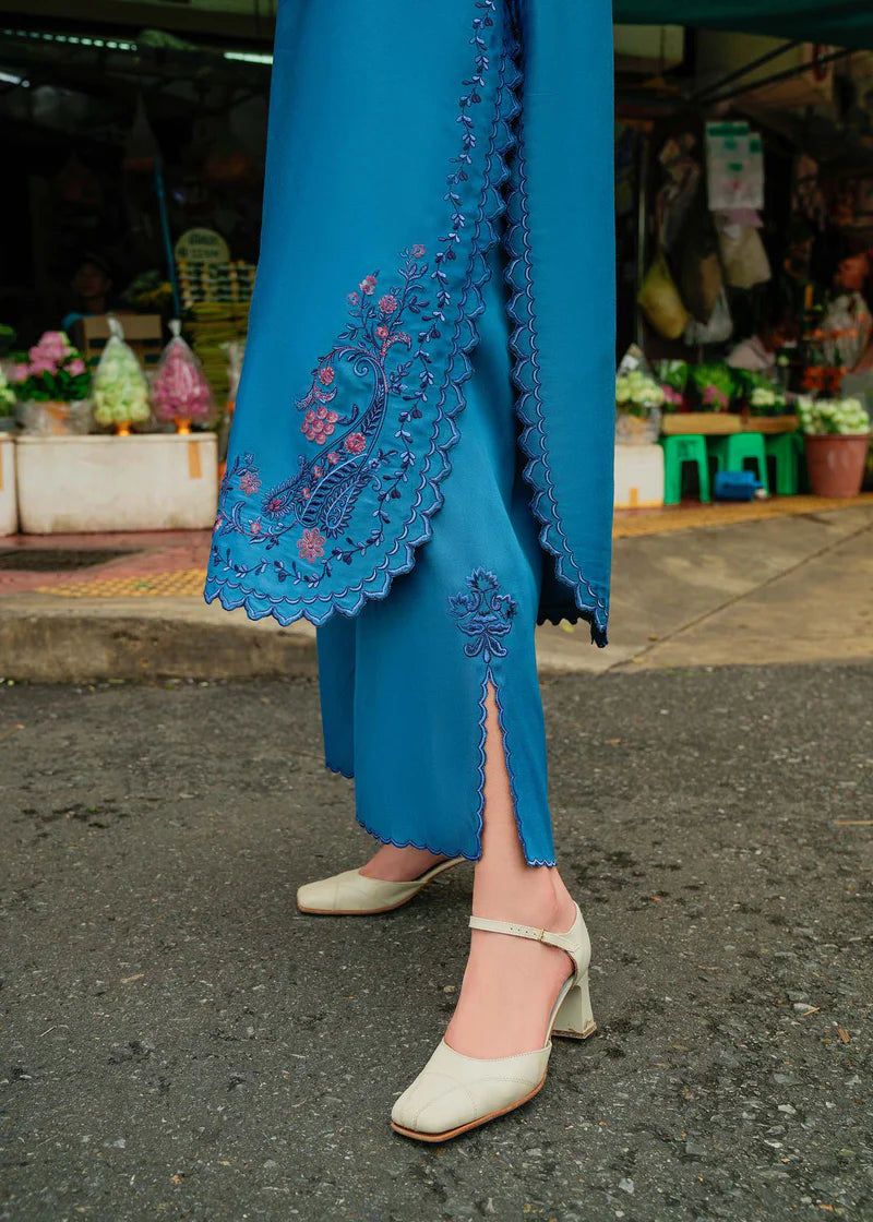 fine khaddar Kurta Set in Azure