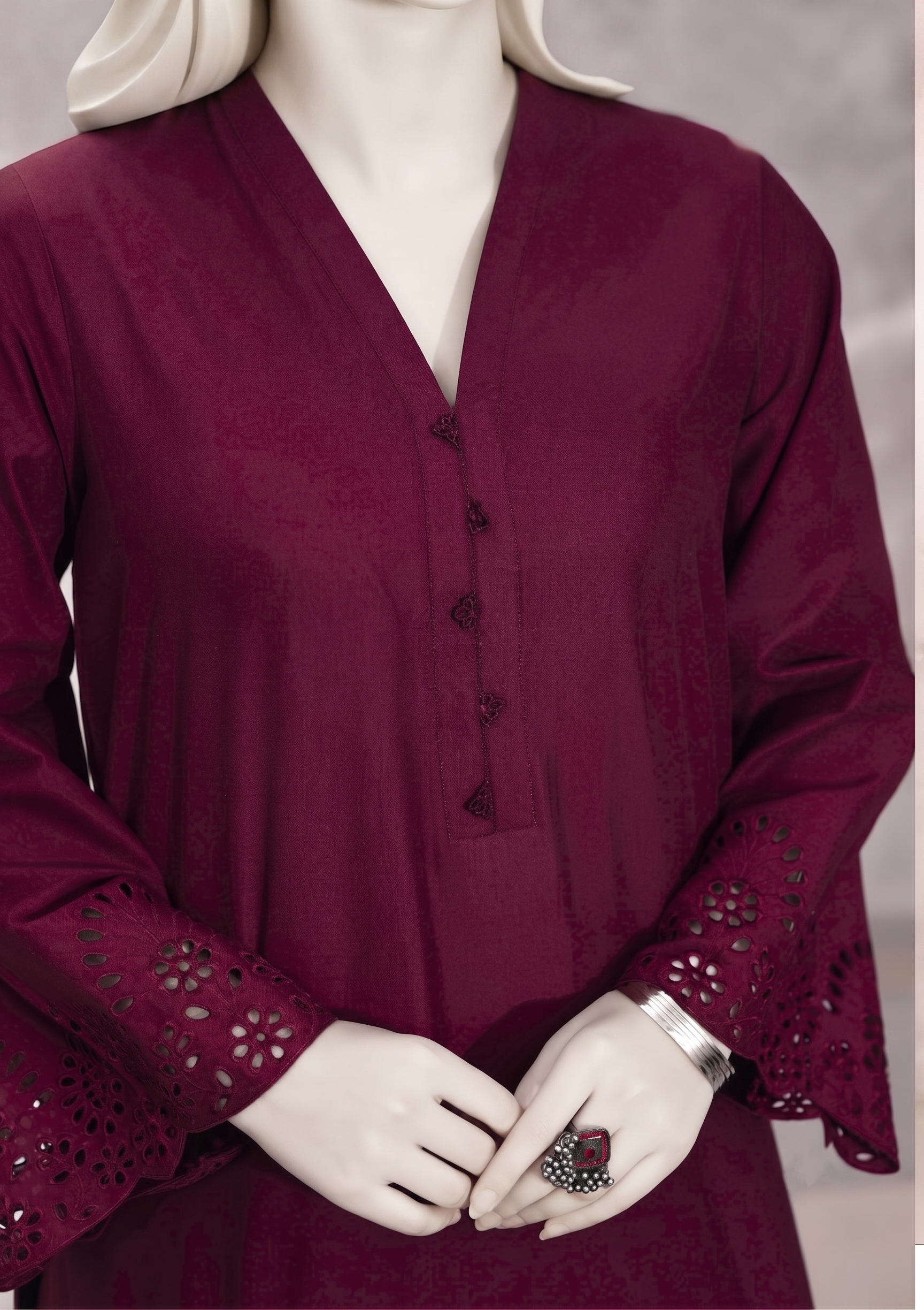 cotton dobby Kurta Set in Maroon