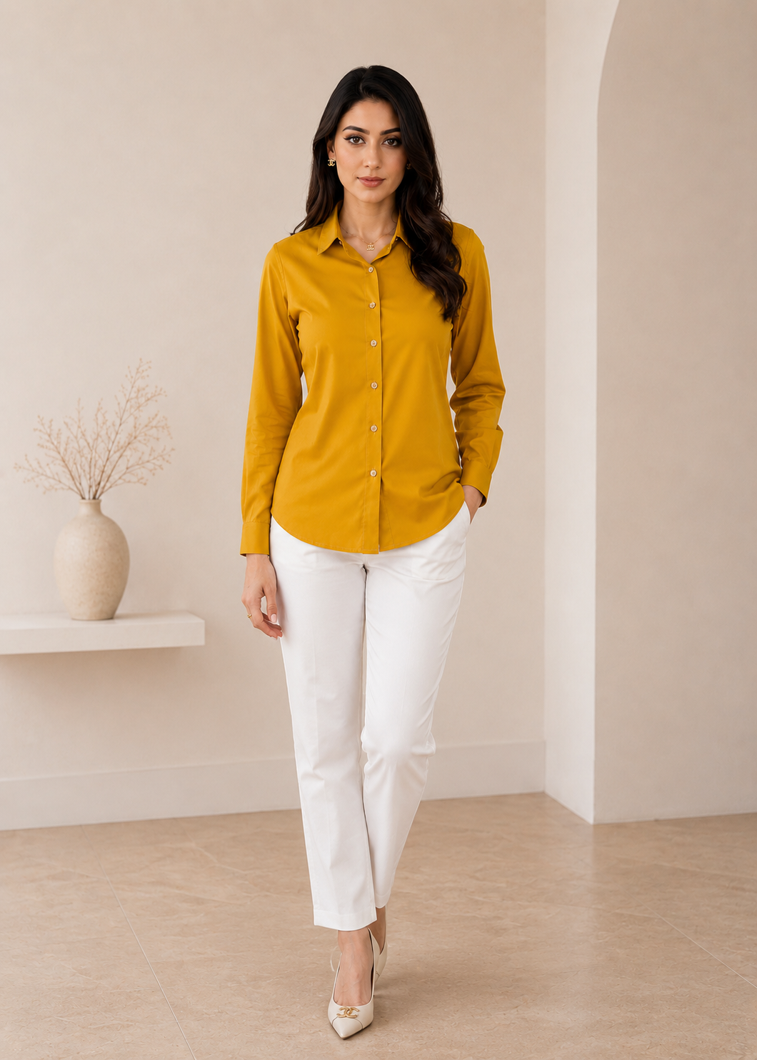 georgette Top in Mellow yellow