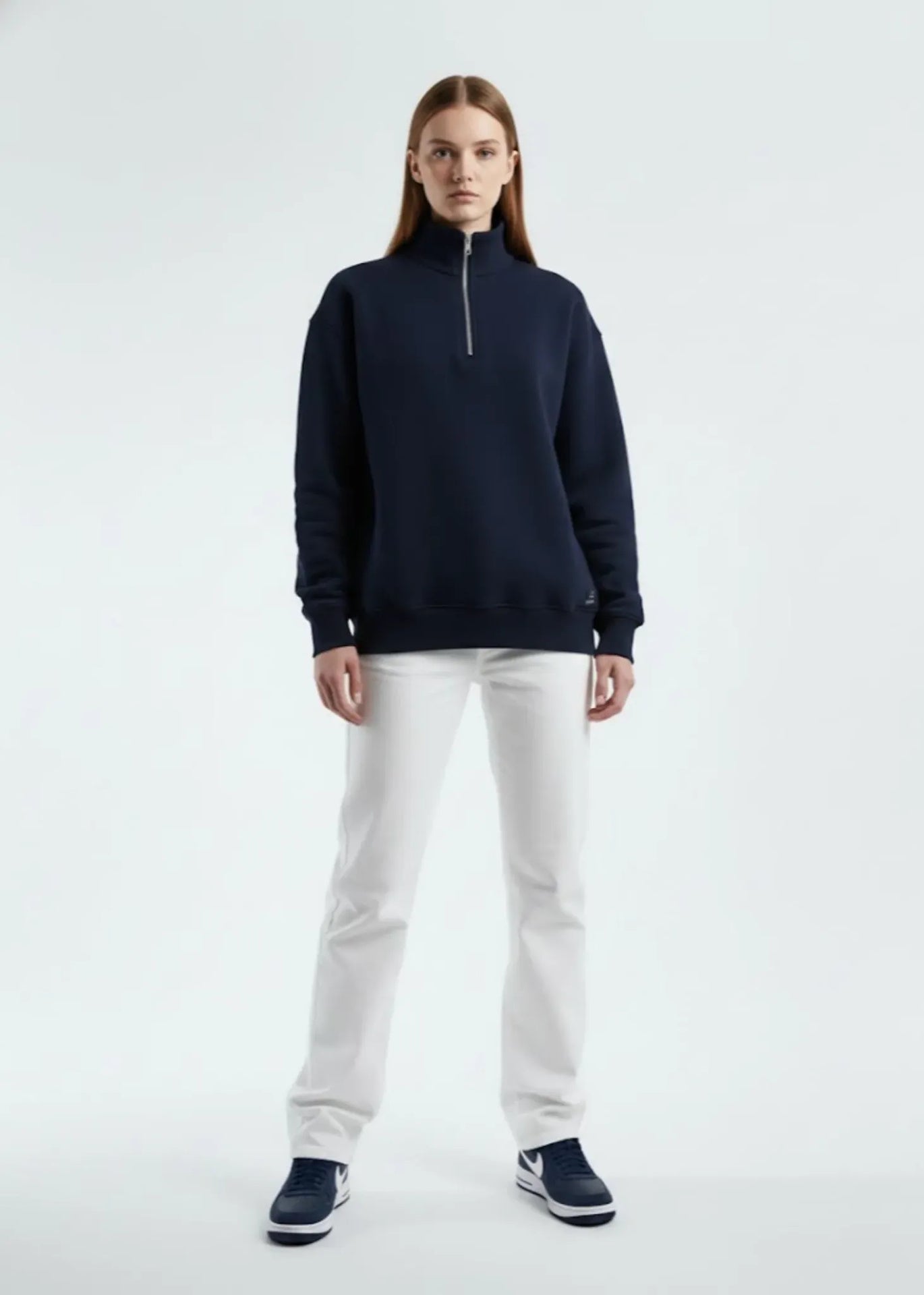 cotton Sweatshirt in Dark blue