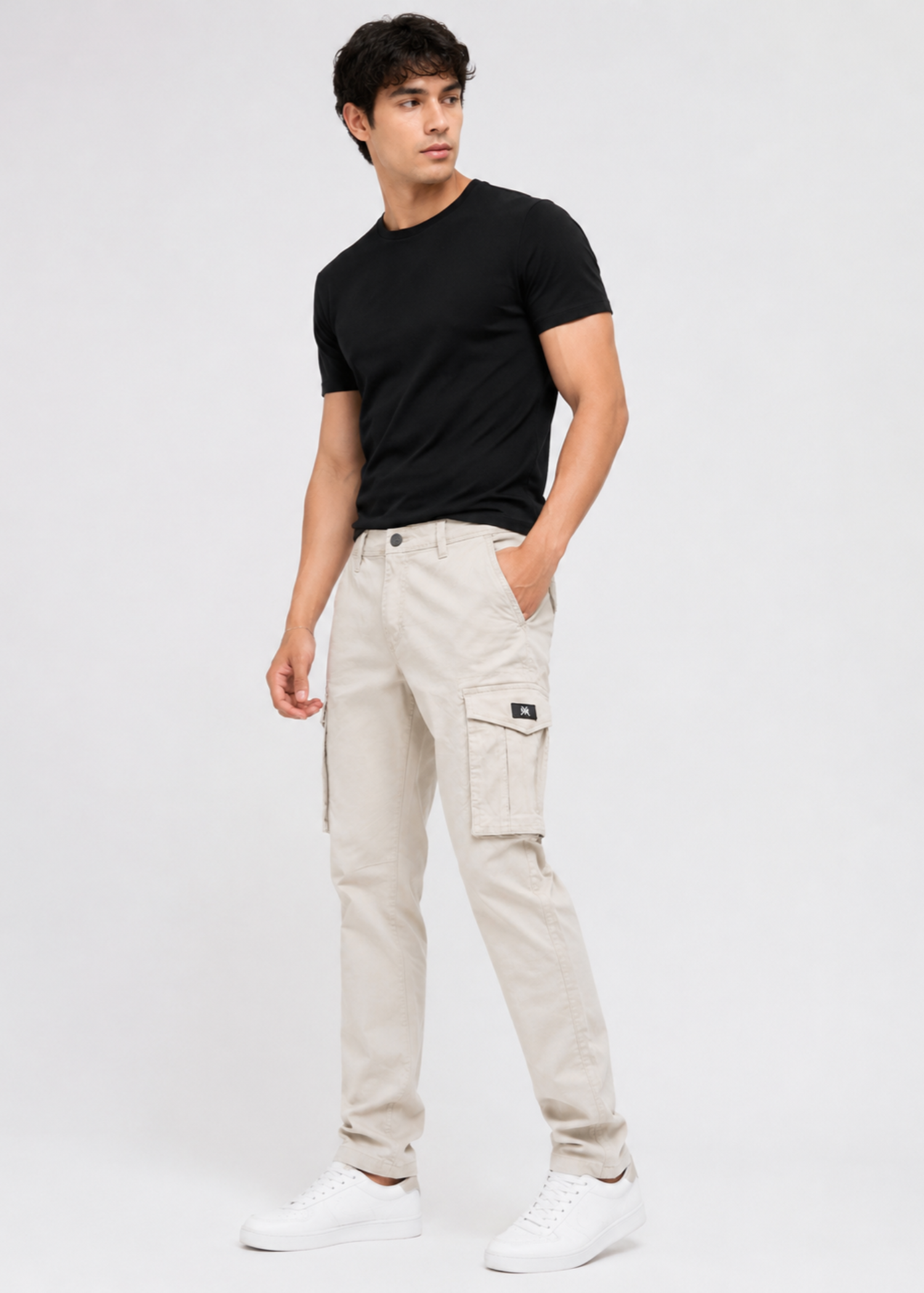 twill cotton Pants in Floral white by Xtramile Official