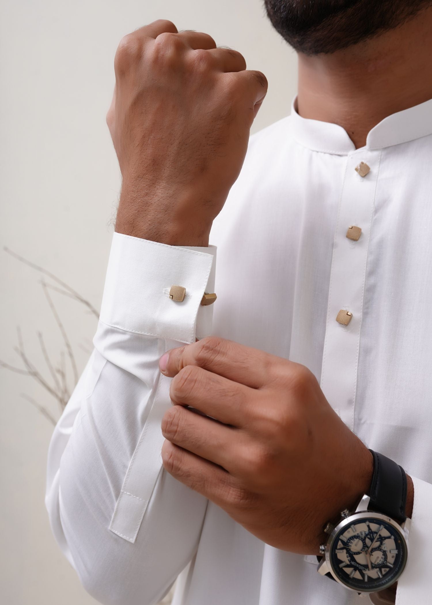 wash & wear Shalwar Kameez in White by Hassan Jee Men