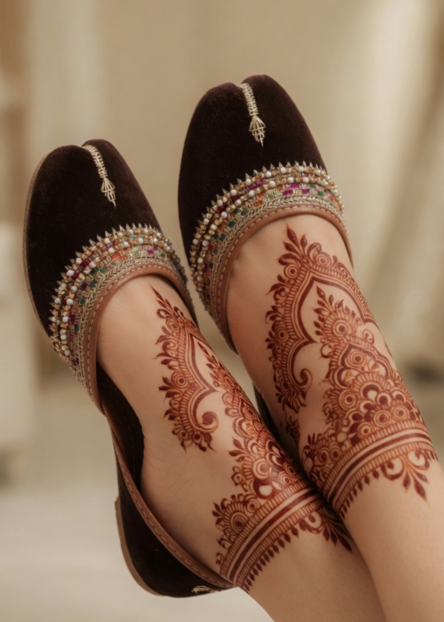 Khussa in Cinnamon brown by - High Quality Women Khussa FFL9953