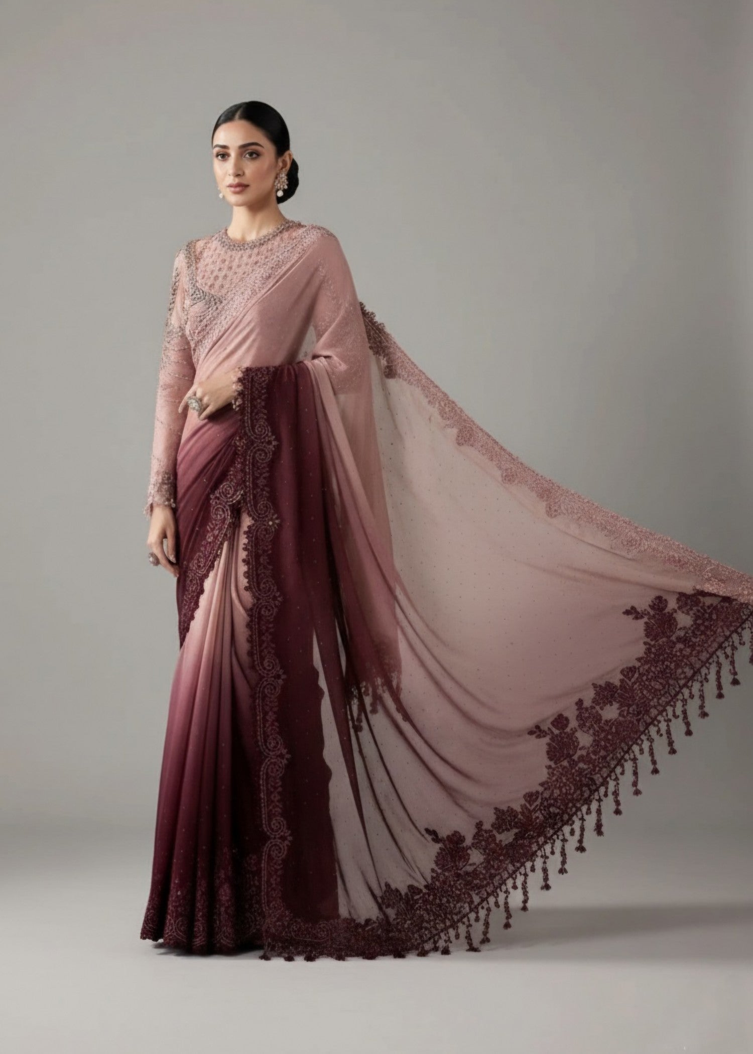 chiffon Saree in Multi
