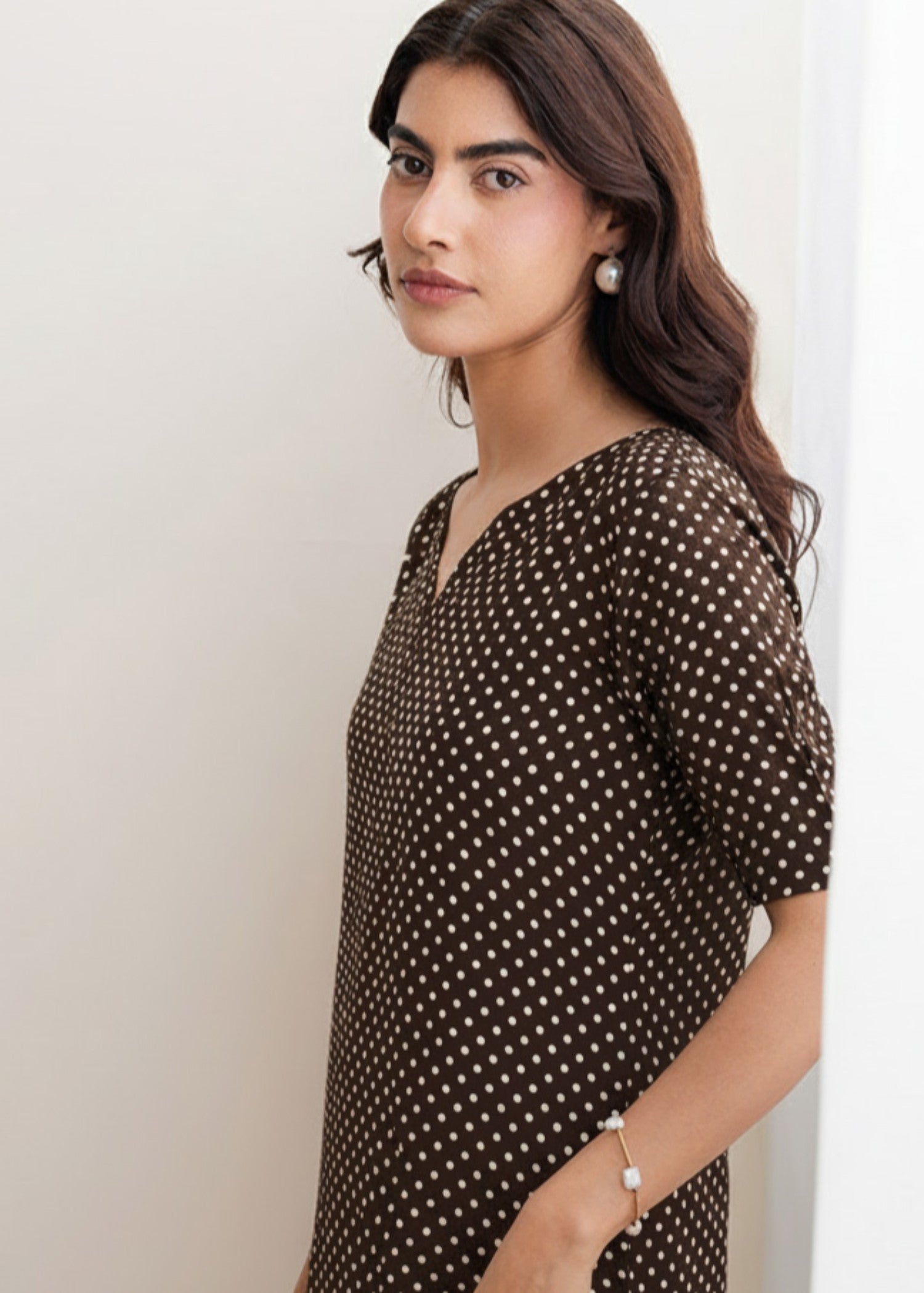 cotton Dress in Brown