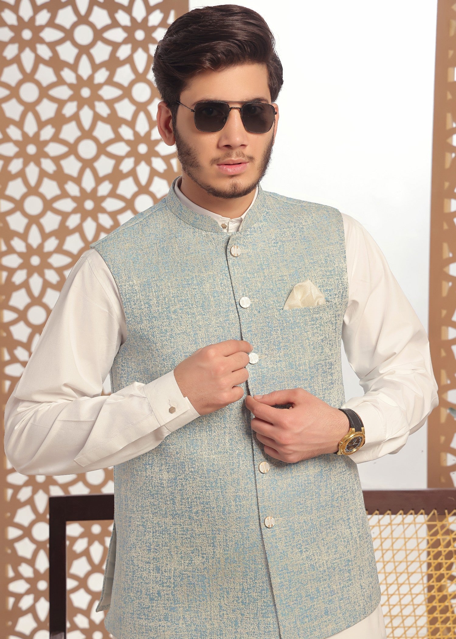 suiting Waistcoat in Sky