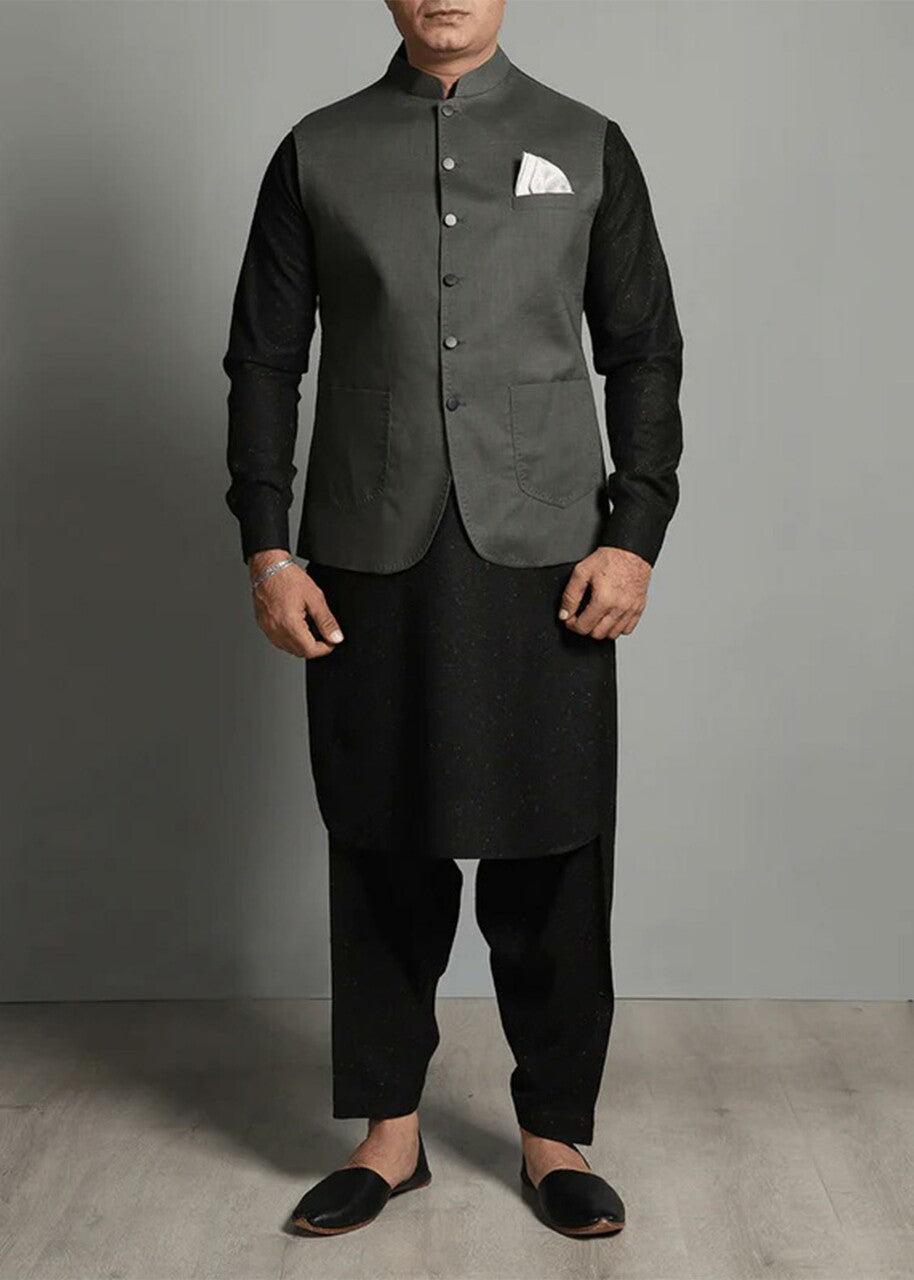 linen Waistcoat in Grey