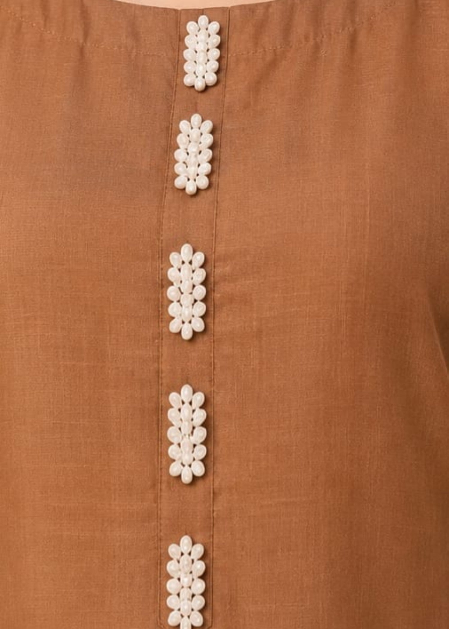 kattan silk Kurta Set in Hazelwood brown