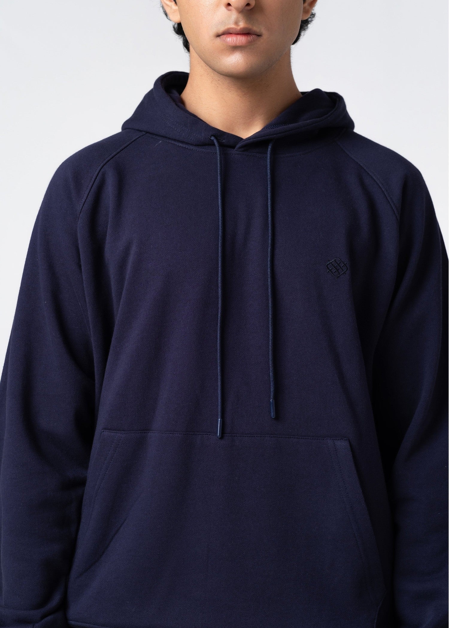 cotton Hoodie in Navy blue