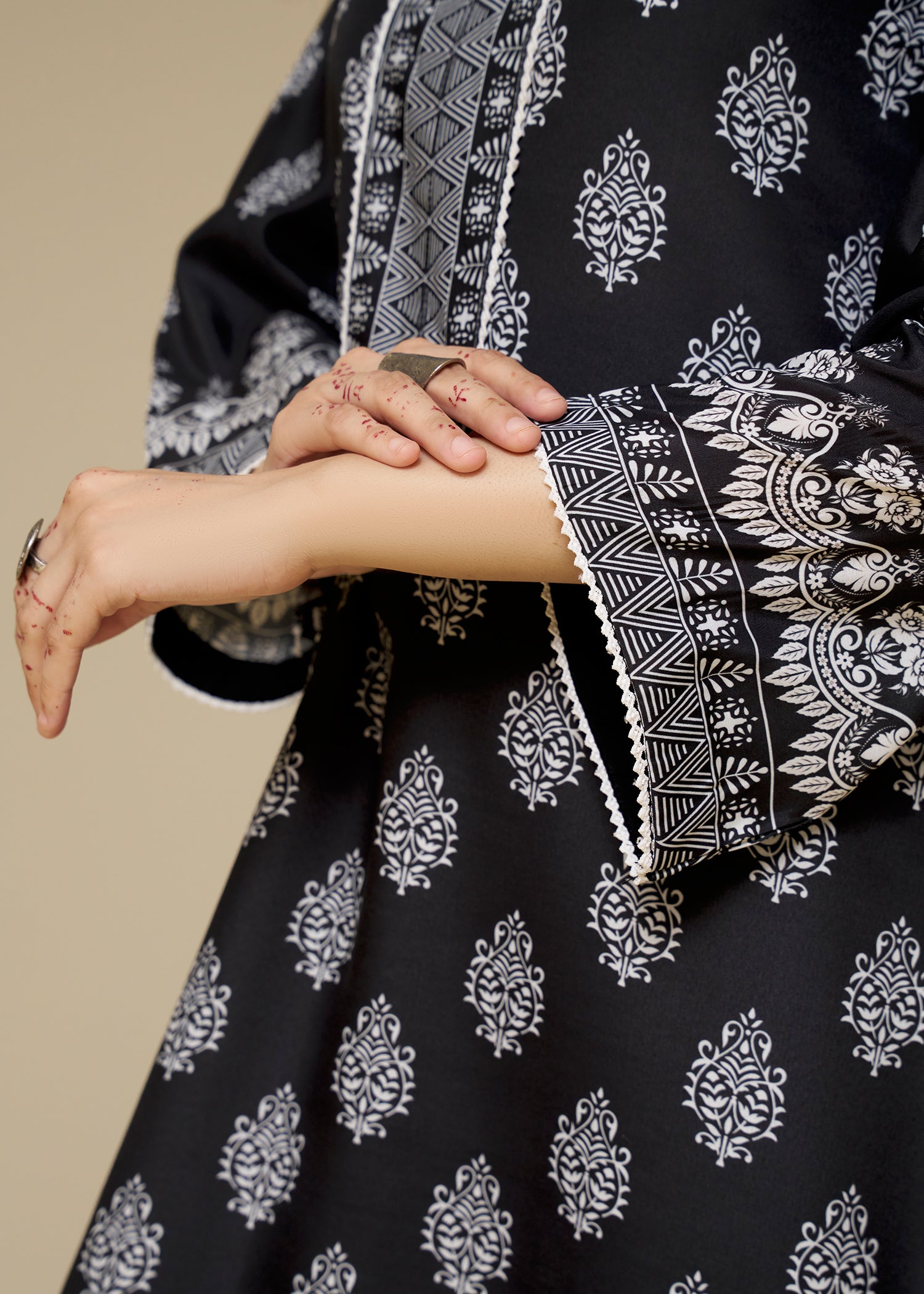 poly lawn Co Ord Sets in Black, white