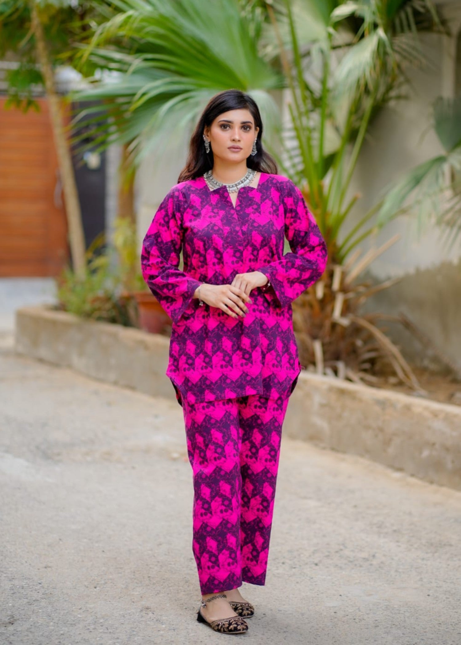 cotton Co Ord Sets in Shocking pink