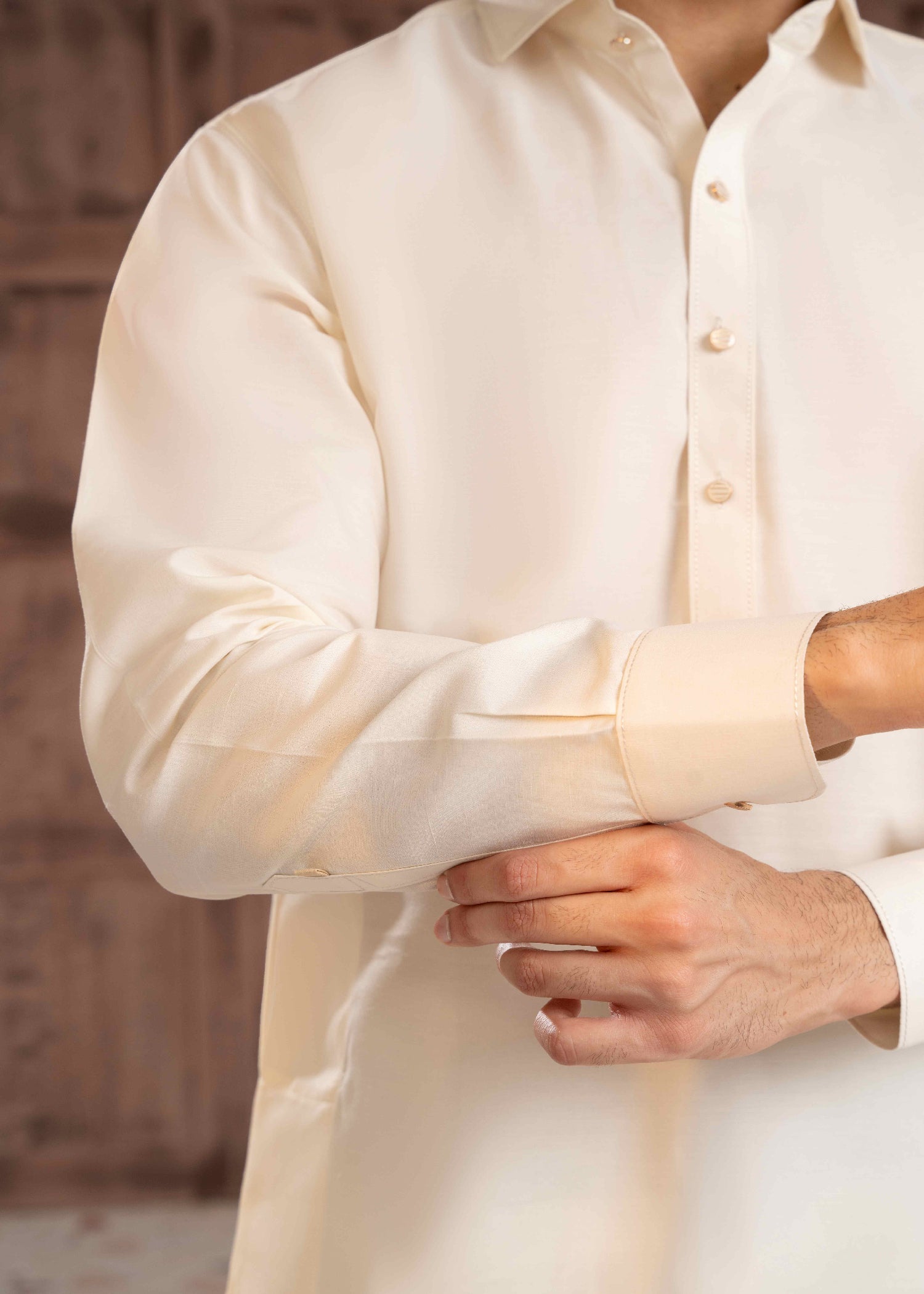 cotton Shalwar Kameez in Off-white