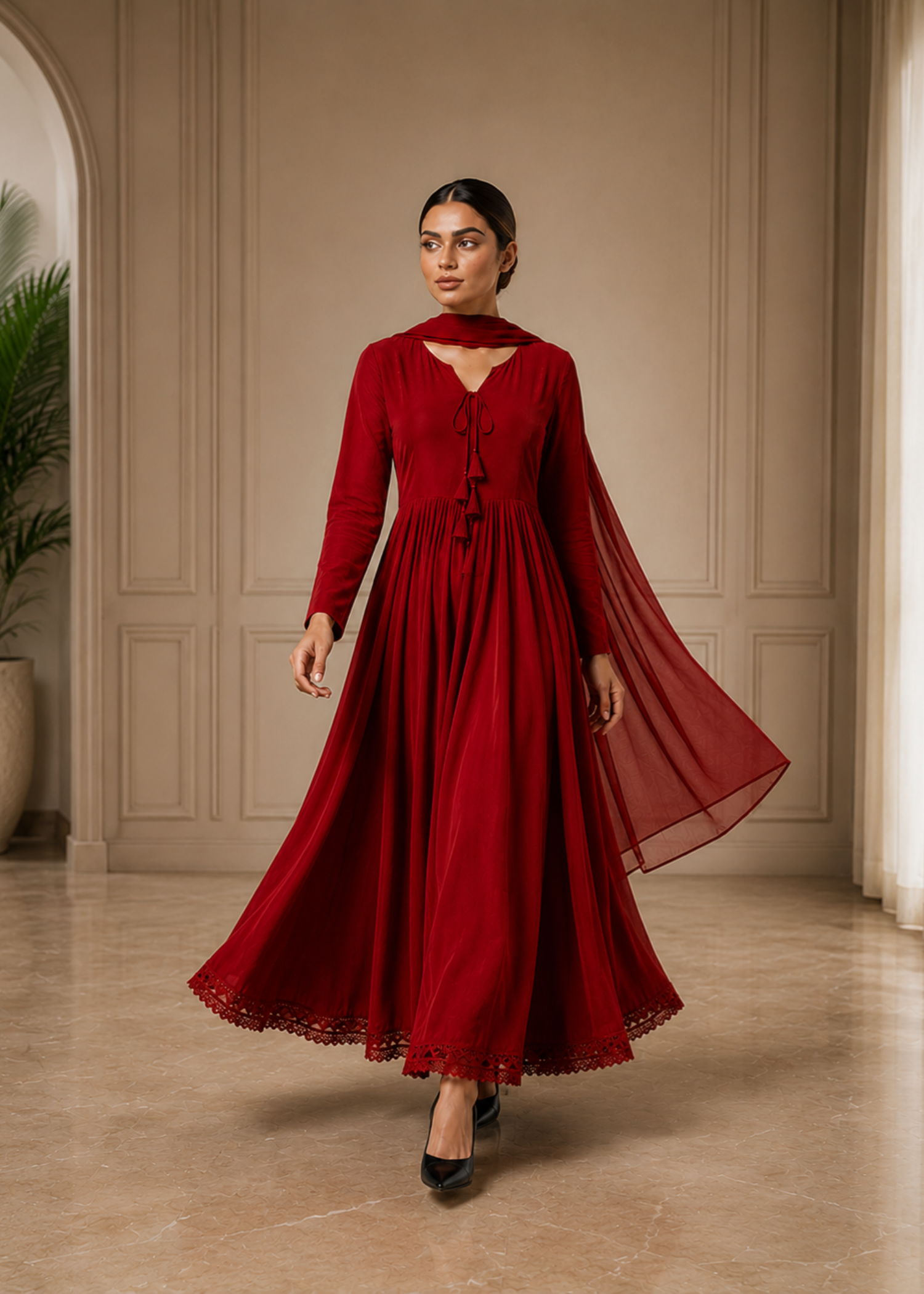 chiffon Maxi in Red