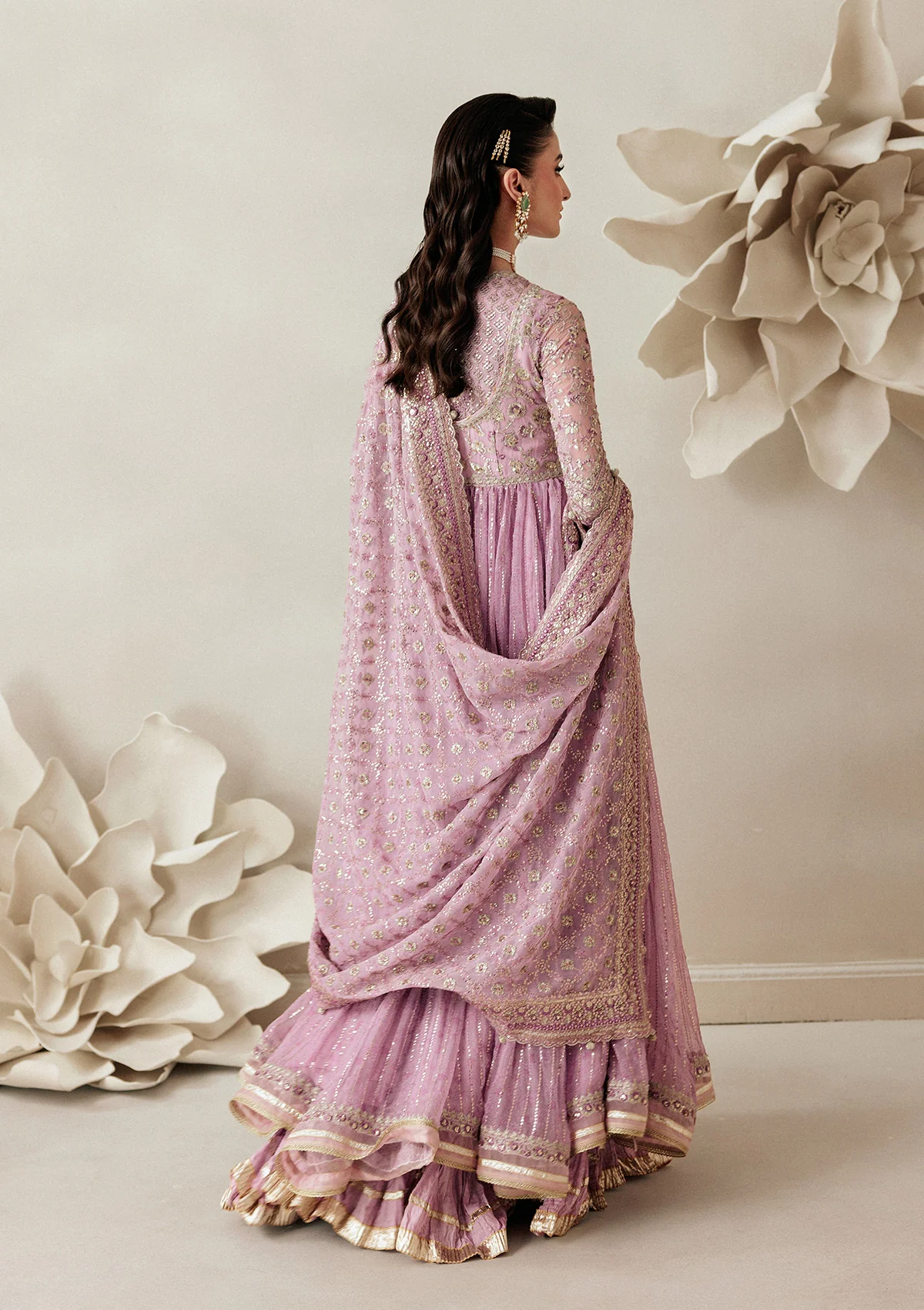 medium silk Sharara in Lavender pink