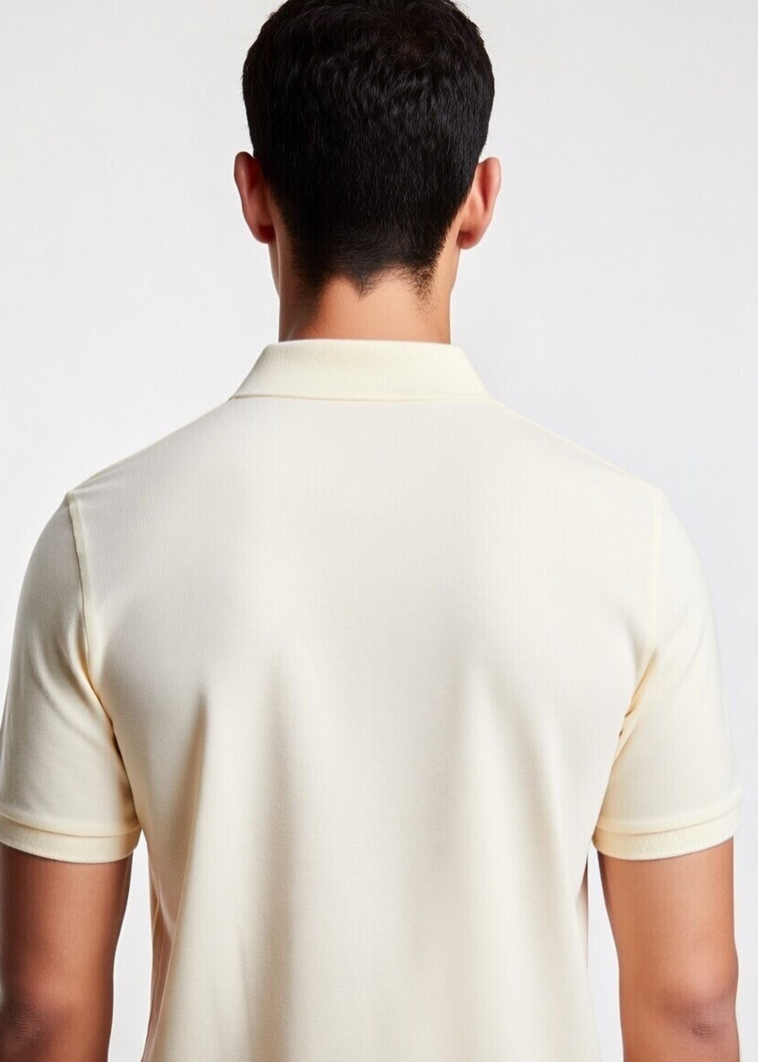 polycotton Polo Shirt in Cream